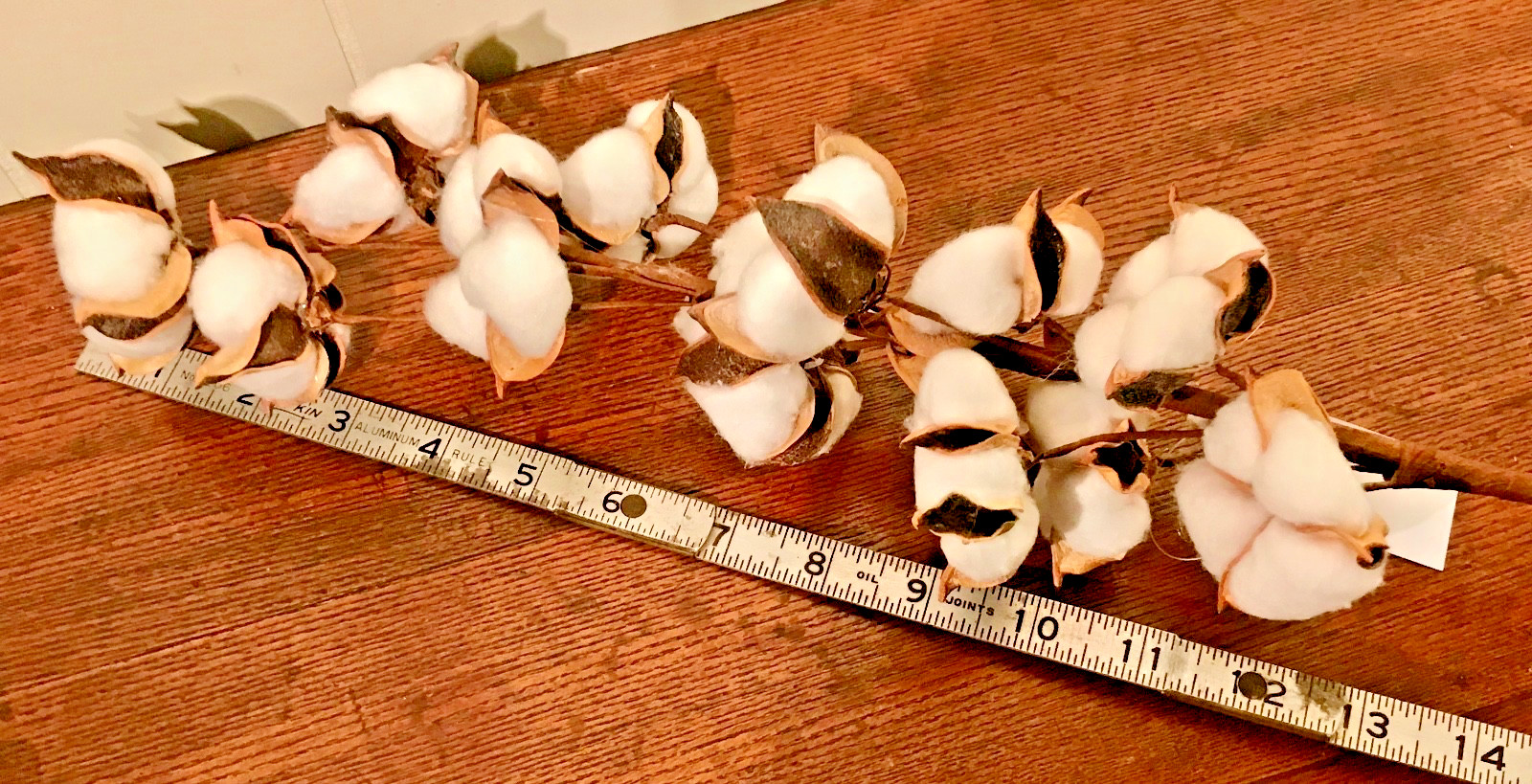 12 Cotton Boll Stem Spray Branch Country Farmhouse Decor 28″ New Flower Arrange