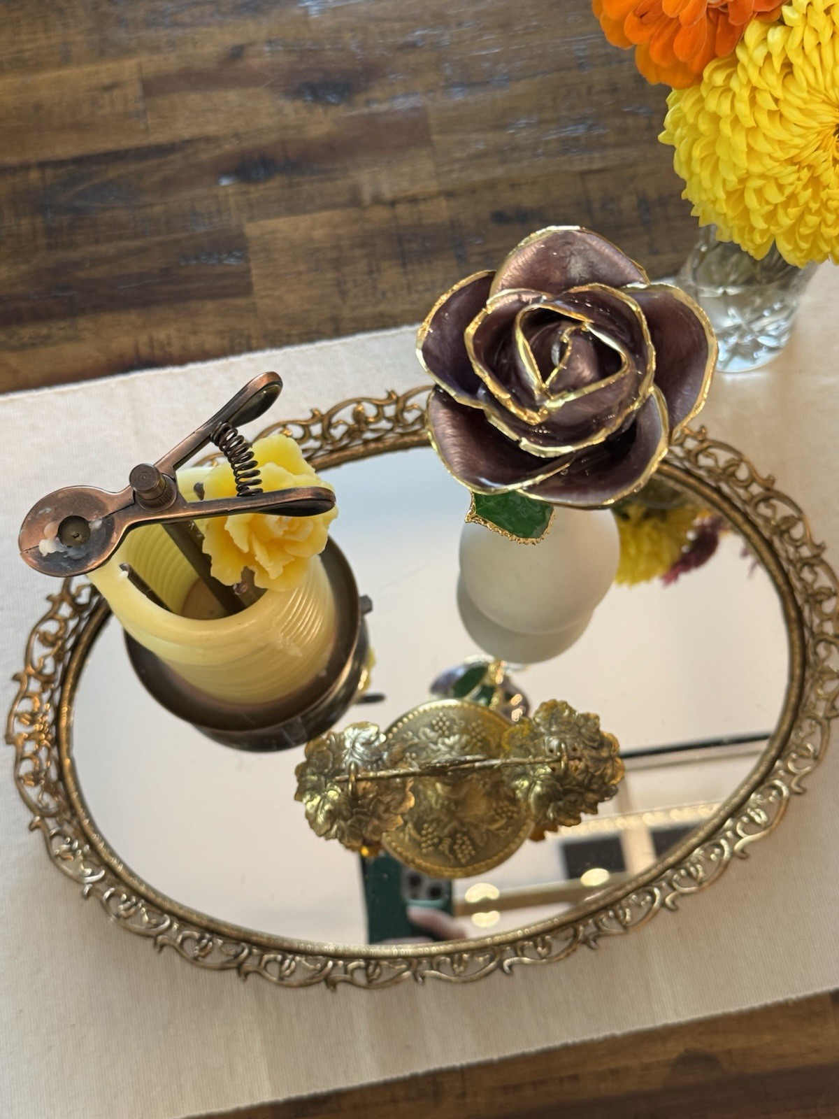 Rare Color: Purple Forever Rose Dipped in Gold