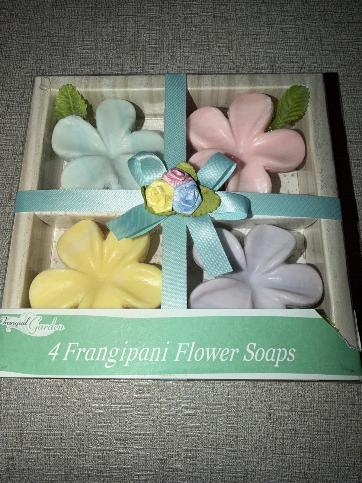 New 4 Floral Frangipani-Hand Carved Display Soap 3″ Perfect gift 100% Handmade