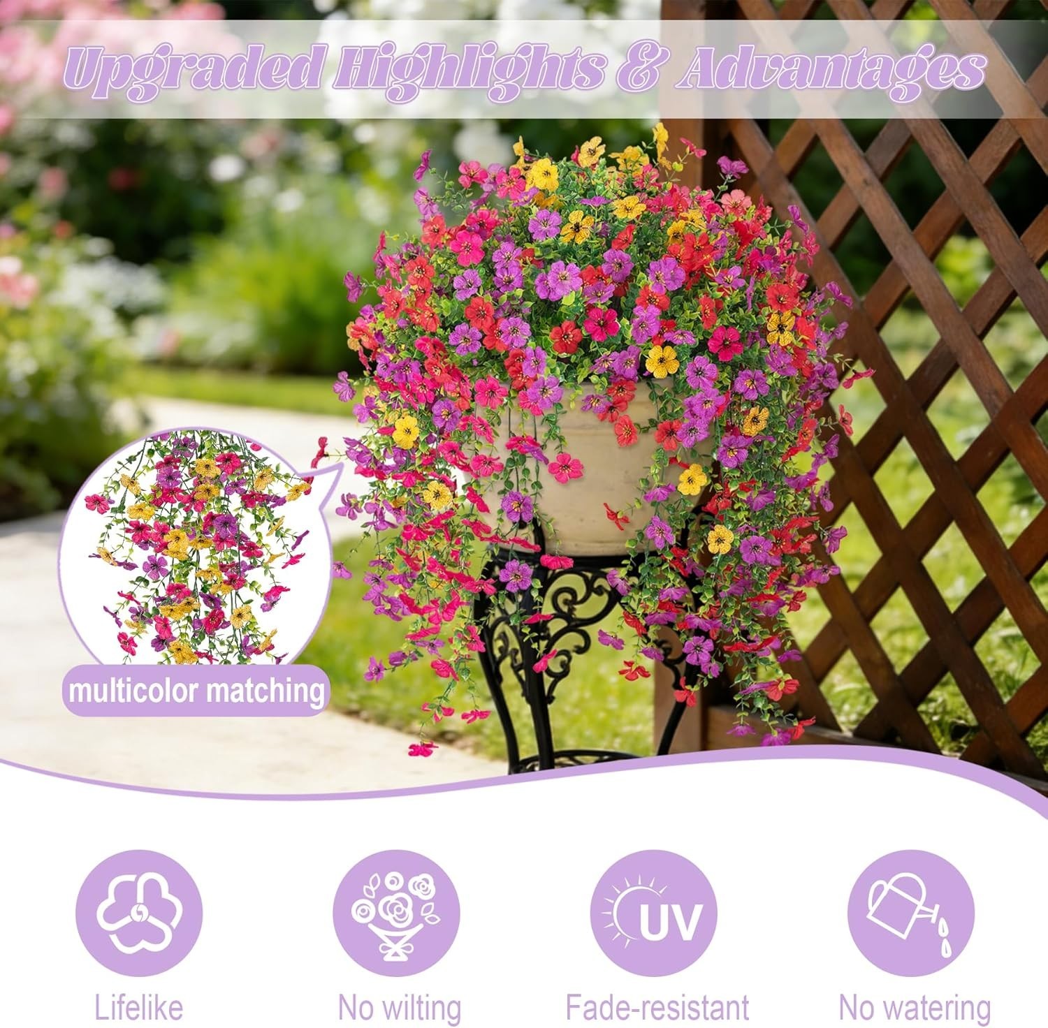 Realistic Fake Daisy Plants – 8 PCS Assorted Colors