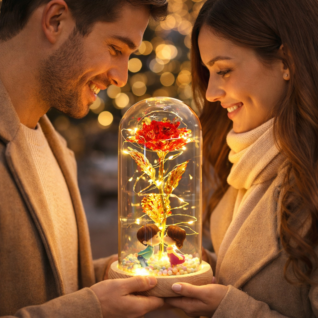 Valentines Day Rose Womens Gift Light Up for Birthday Women Mom Wife Girlfriend