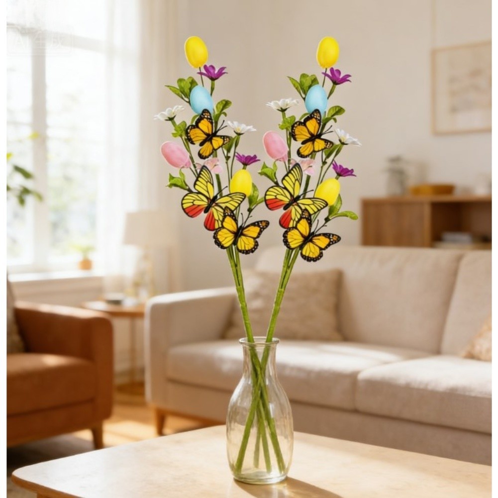 Yellow Plastic Silk Easter Stem for Creating Festive Bouquets and Displays