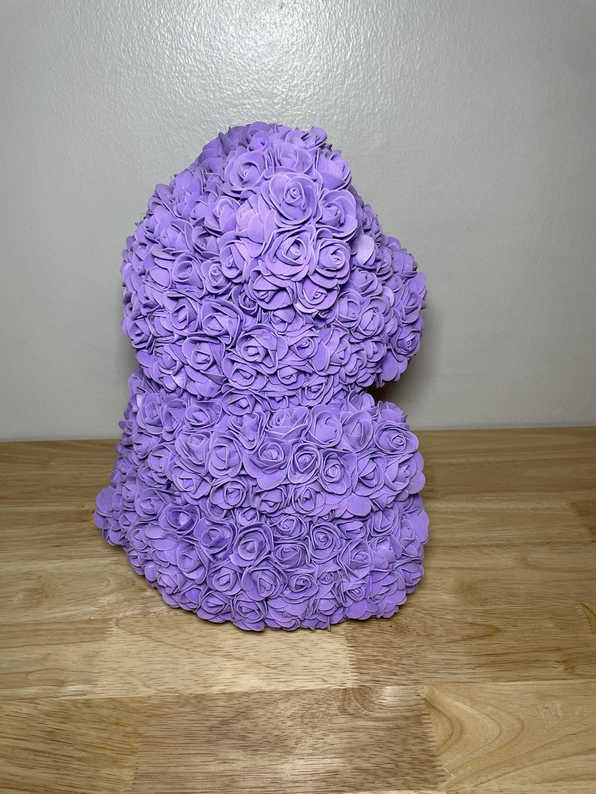 Birthday Gift Rose Bear 14” Purple With Red Heart Forever Rose Teddy Bear!