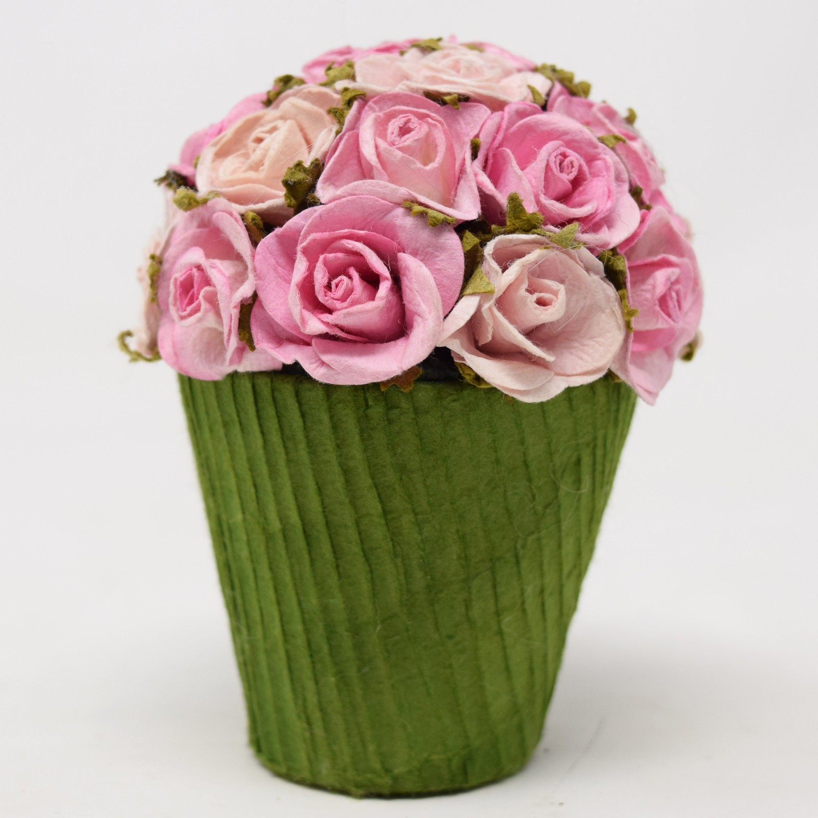 Rose Floral Cupcake Trinket Gift Box Flower Pot Fabric Cardboard Hidden Storage