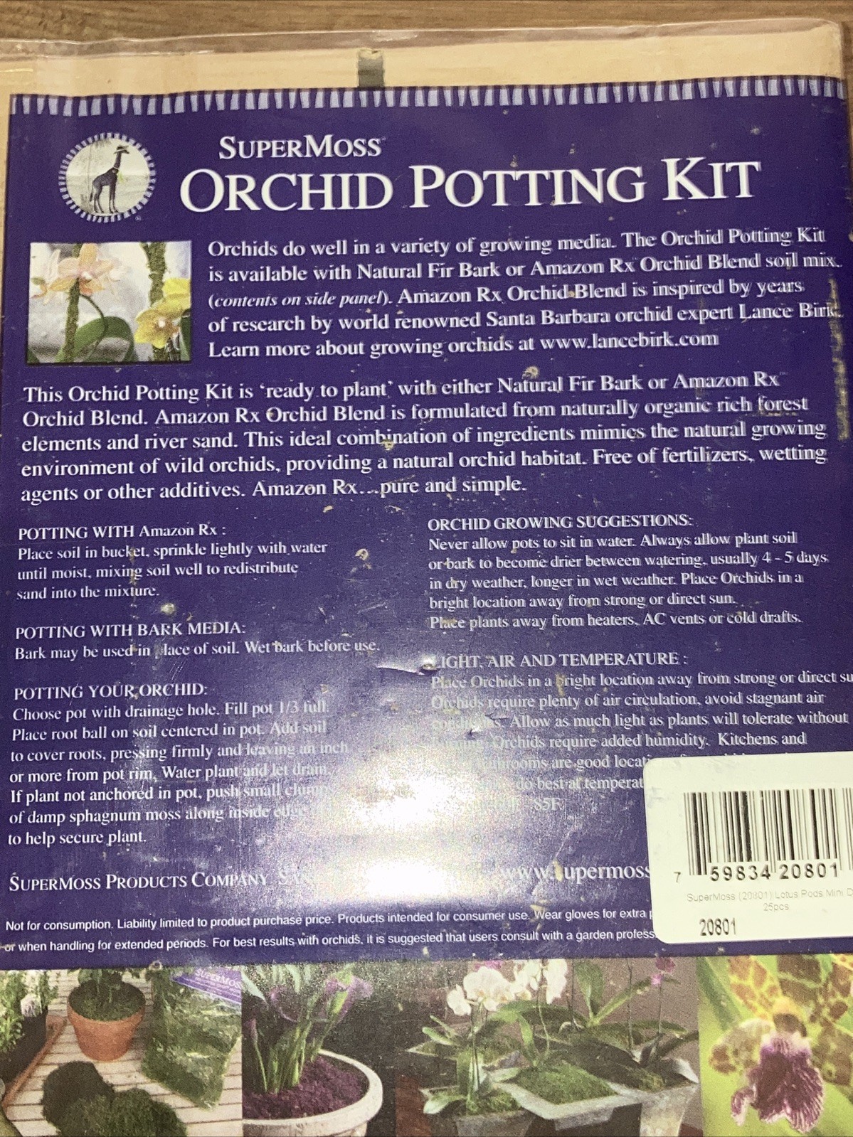SuperMoss Orchid Potting Kit 100% real Preserved Natural Moss Wires Stem lips
