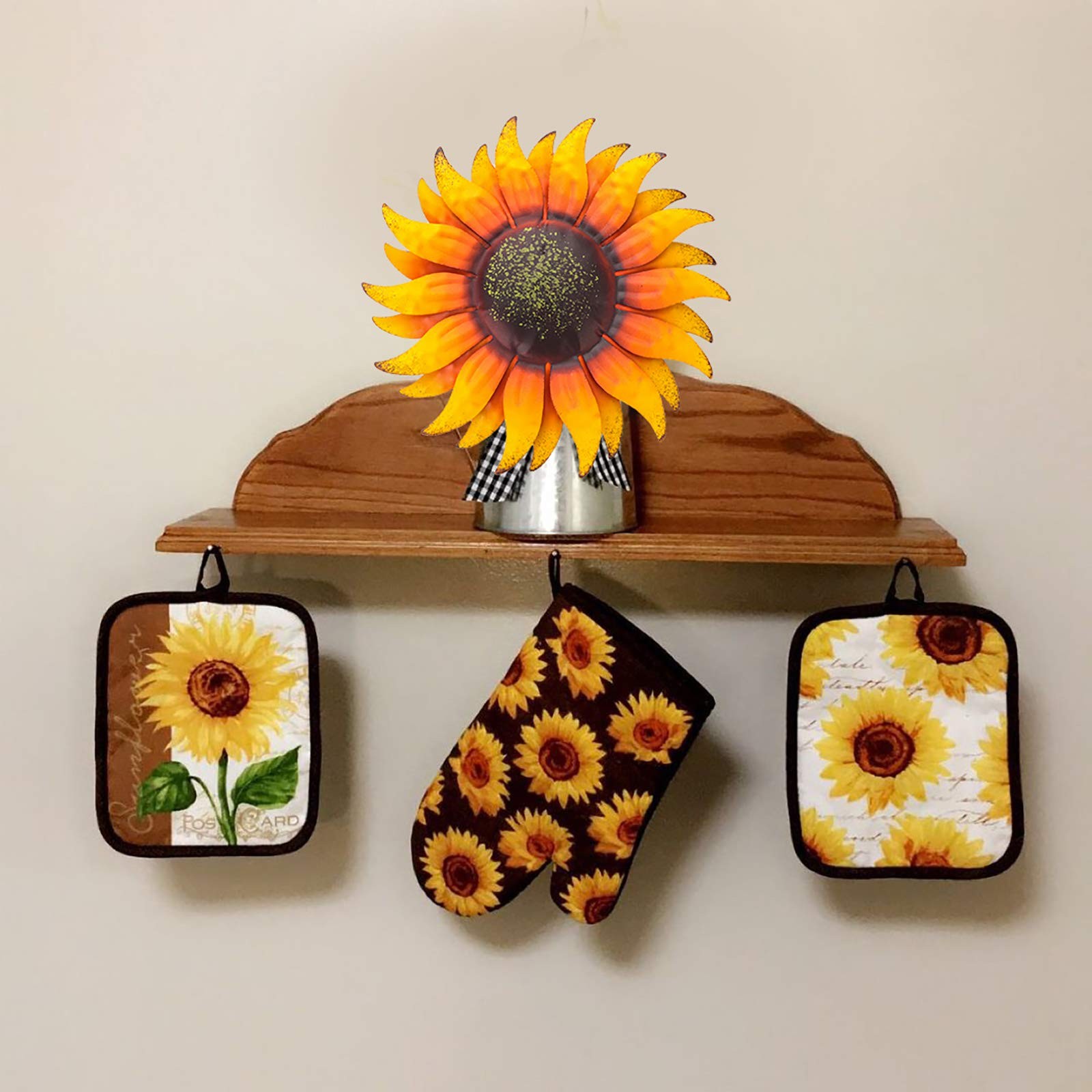 EASICUTI 6 Inch Sunflower Metal Flowers Wall 6″L x 6″W, Yellow Sunflower-E