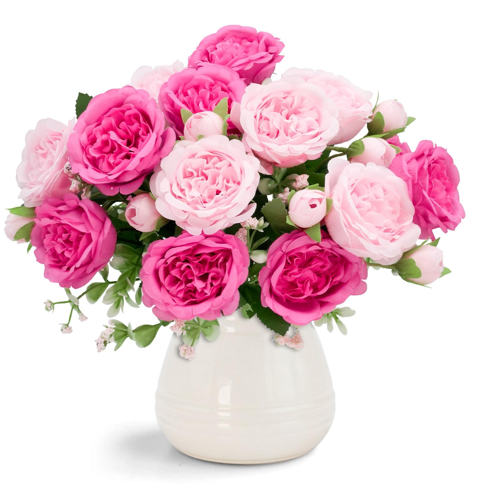 Artificial Silk Peonies Flowers Faux Bouquet Wedding Centerpiece Pink 2 Pack