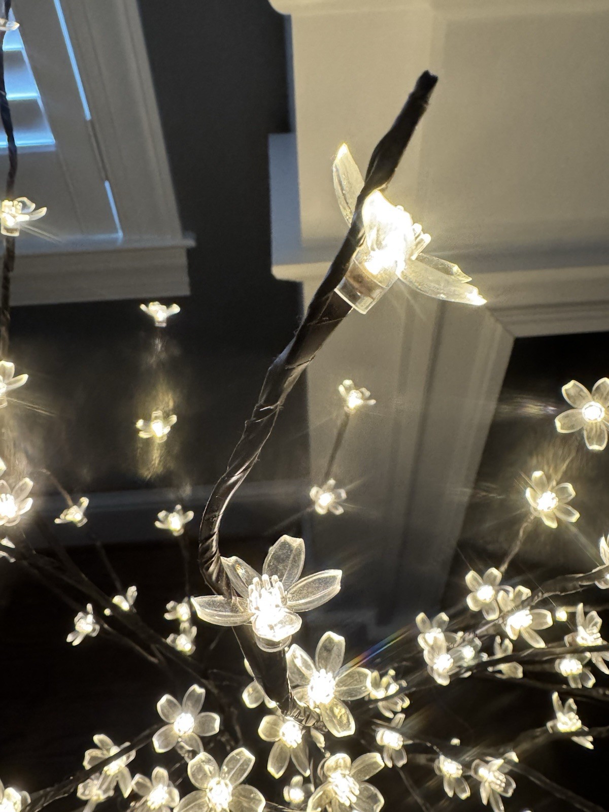 EUC, Warm Led Cherry Blossom Tree With Adjustable Height & Width, Long Cord