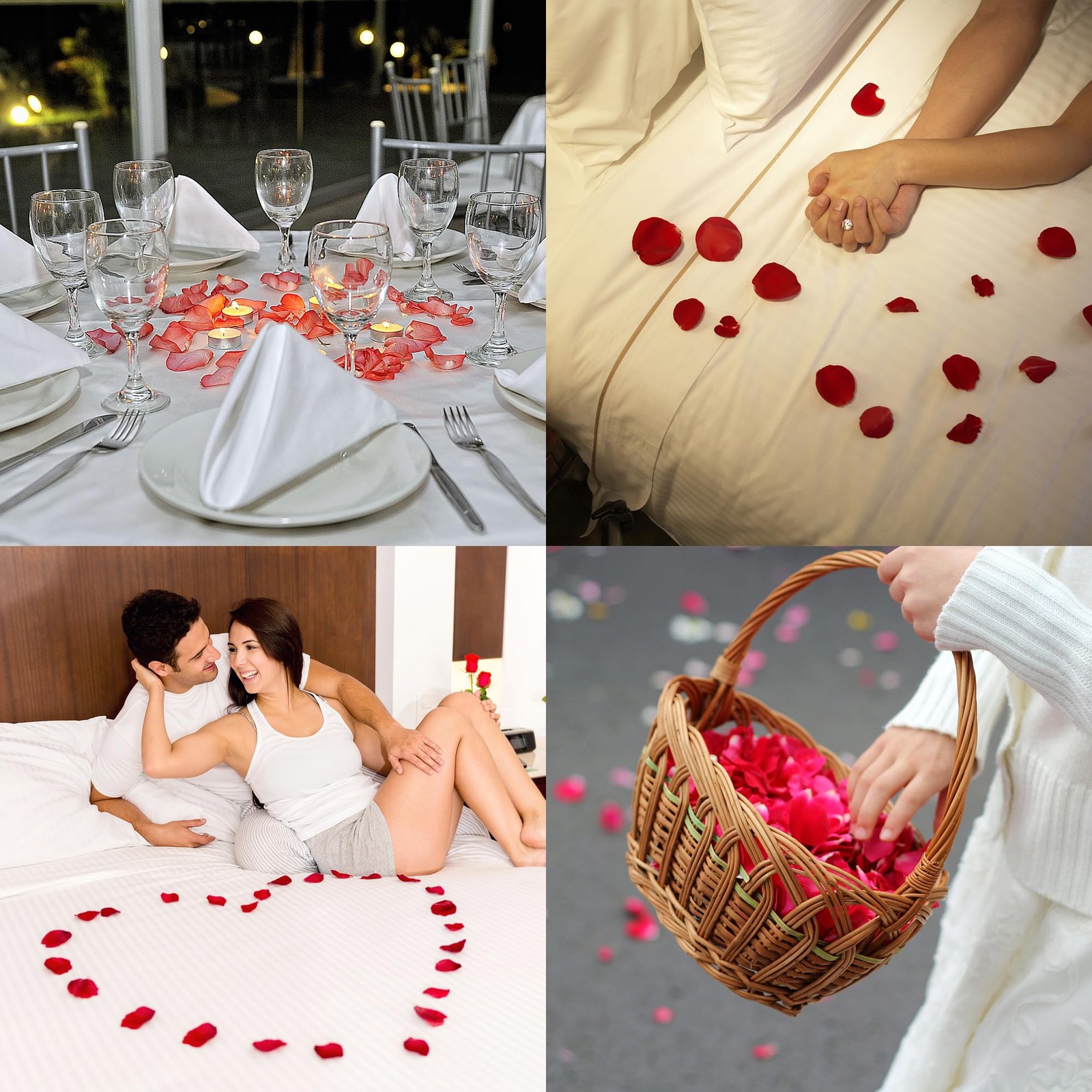 1500 Pcs Pre-Separated Artificial Gradient Orange Red Rose Petals, Sunset Flo…