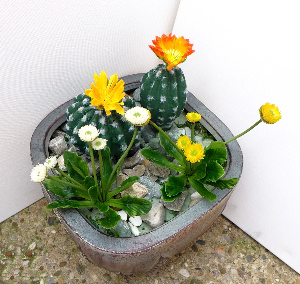 4 Pcs Artificial Plants Flocking Succulents Blooming Flowers Home Decora (#159)