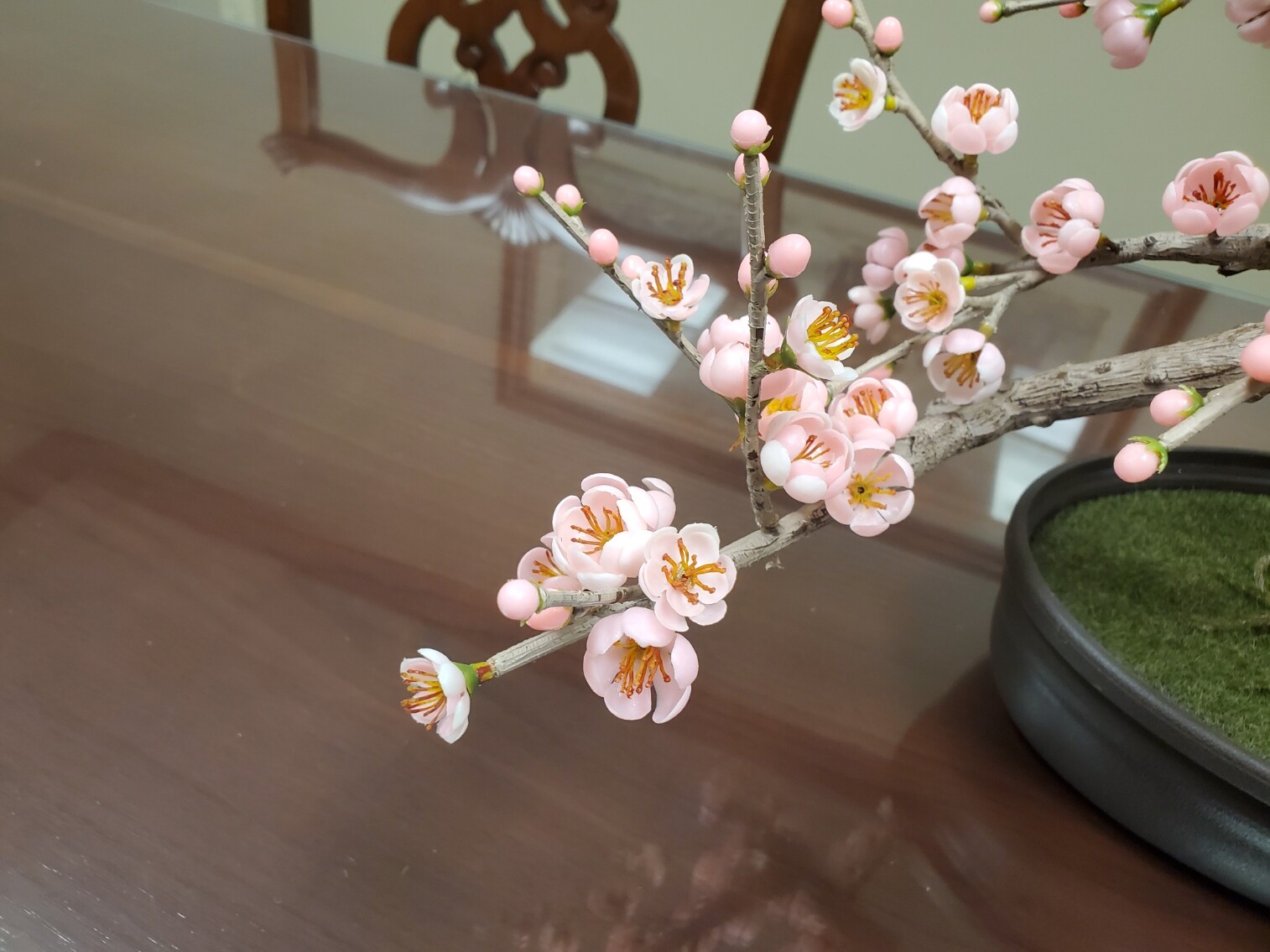 15in Cherry Blossom Bonsai Tree, Pink, Nearly Natural 4764