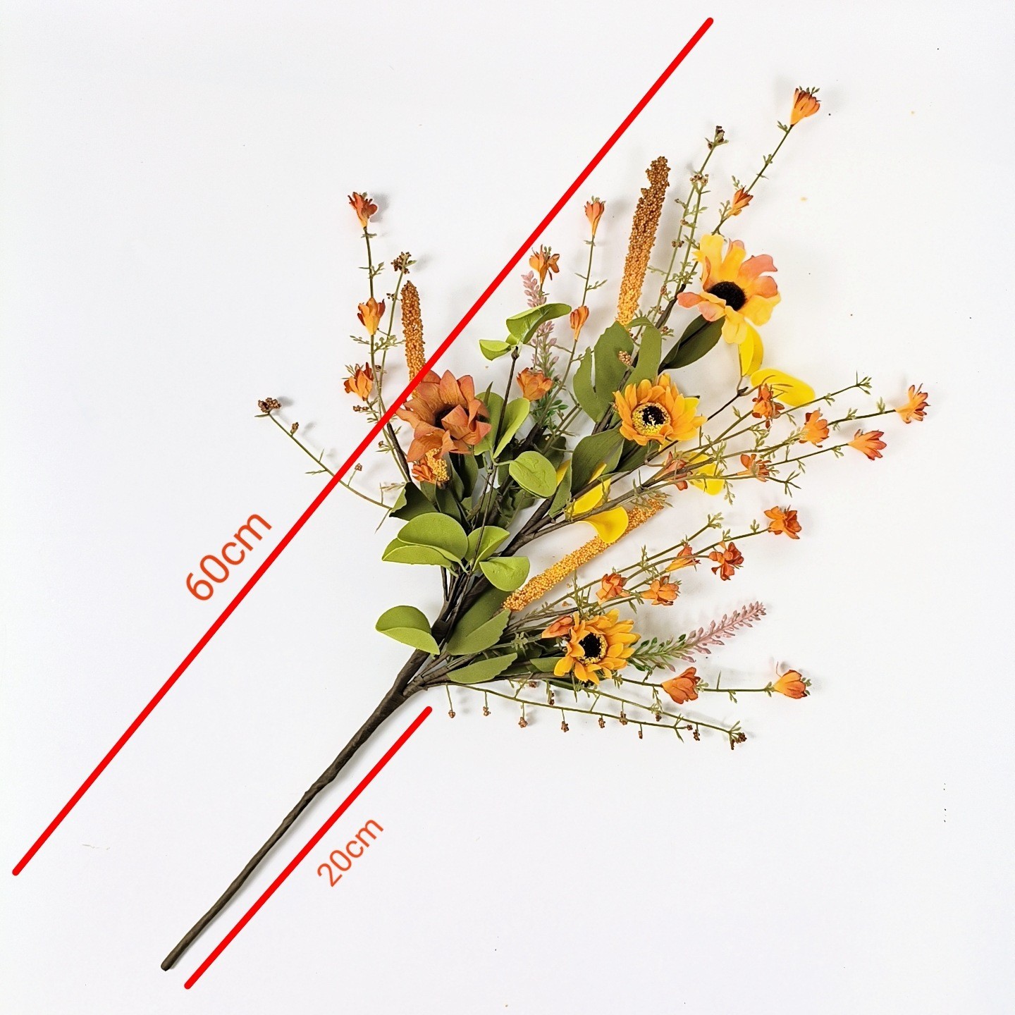 3 Pack Artificial Fall Flowers Orange Fall Floral Stems 24 Inch Forsythia Picks