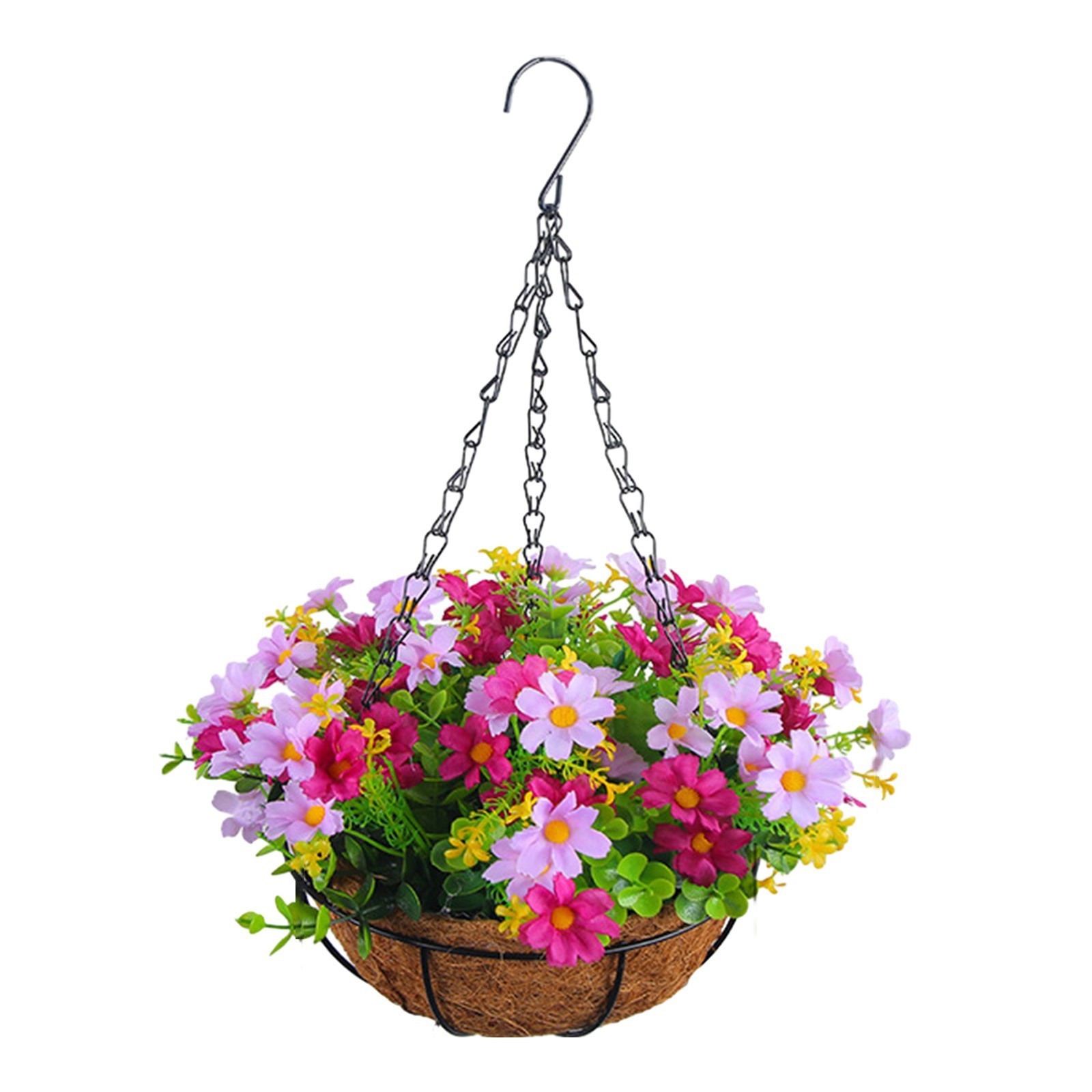 Hanging Flower Basket 2m/6.5ft Cloth Realistic Display Vibrant