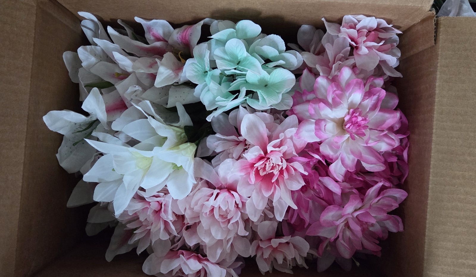 Colorful Fake Flowers Bunches- Lot Of Various Flower Types, Colors 18 Bunches