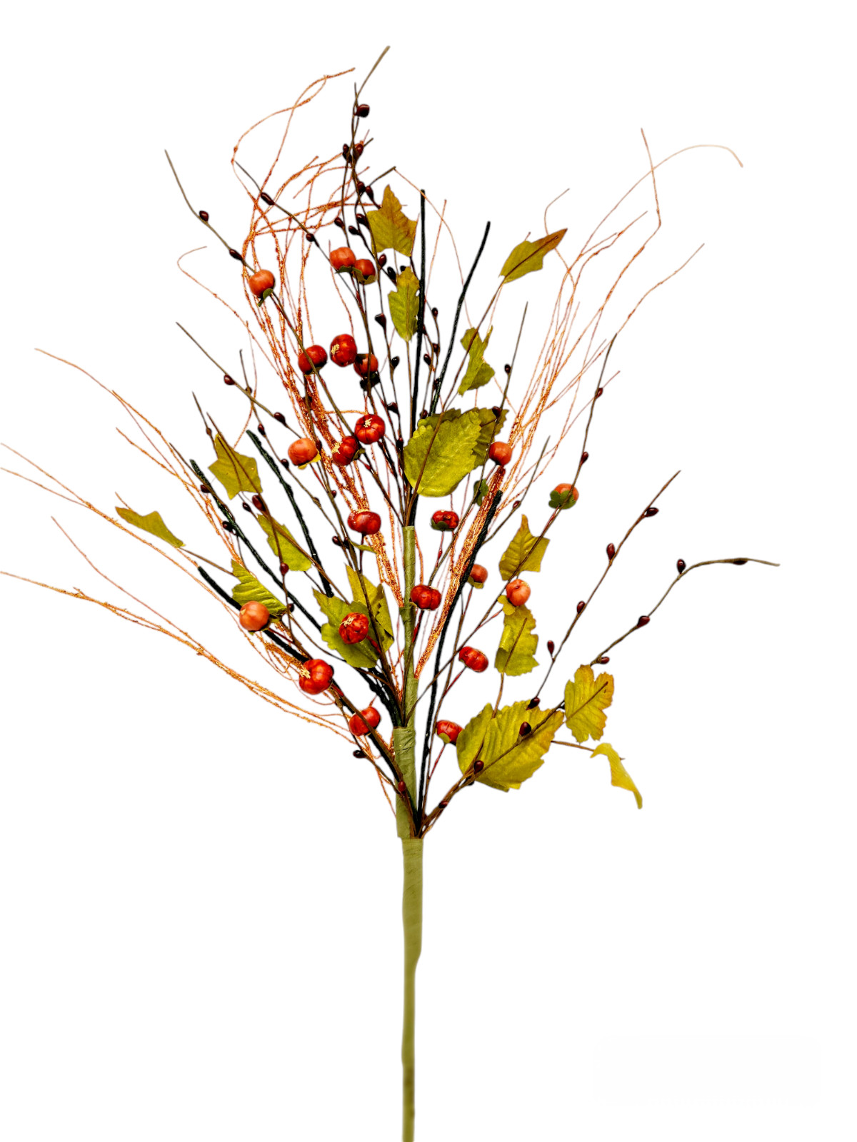 Orange and Green Color Artificial Pumpkin Berry Picks Spray Fall Home Decor B097