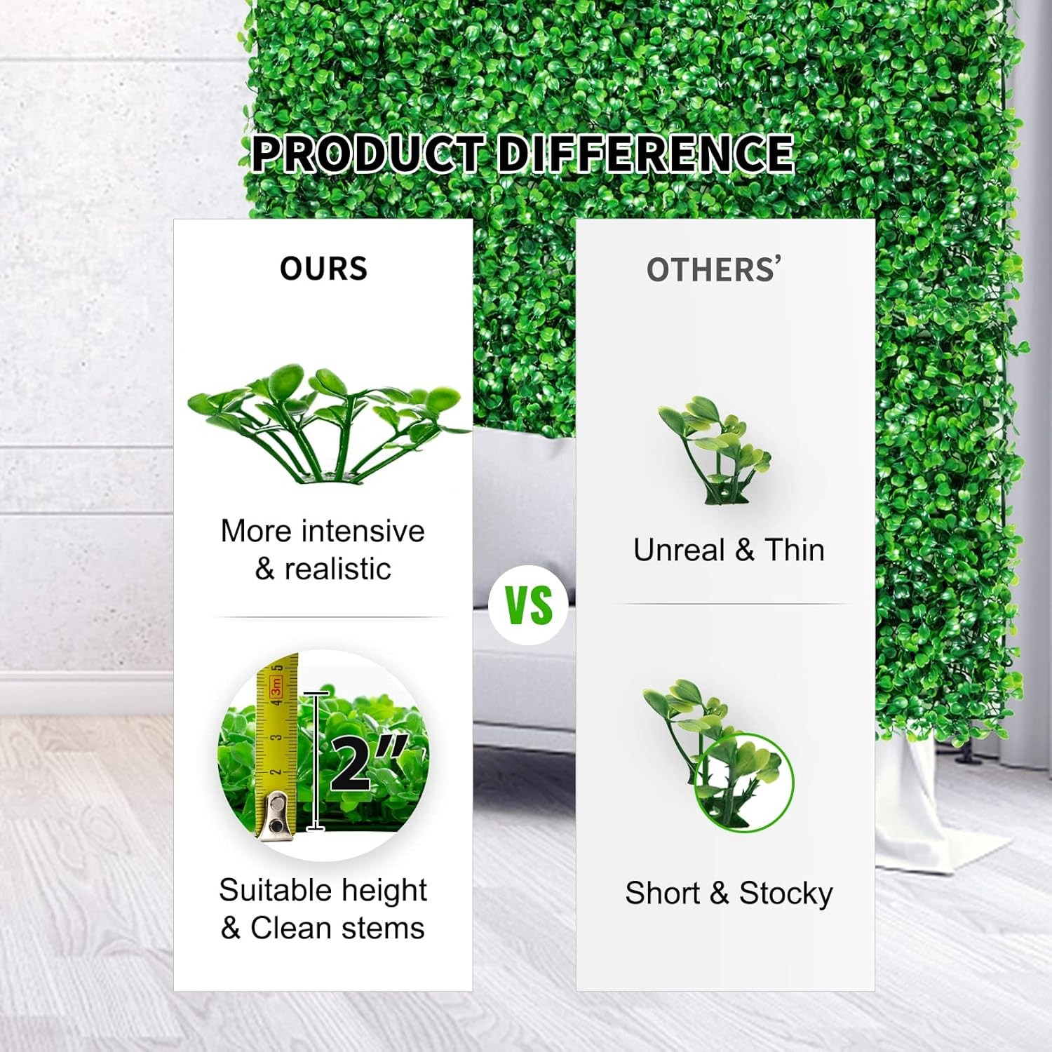 24PCS 24″x16″ Artificial Boxwood Mat Wall Hedge Decor Privacy Fence Panels Grass