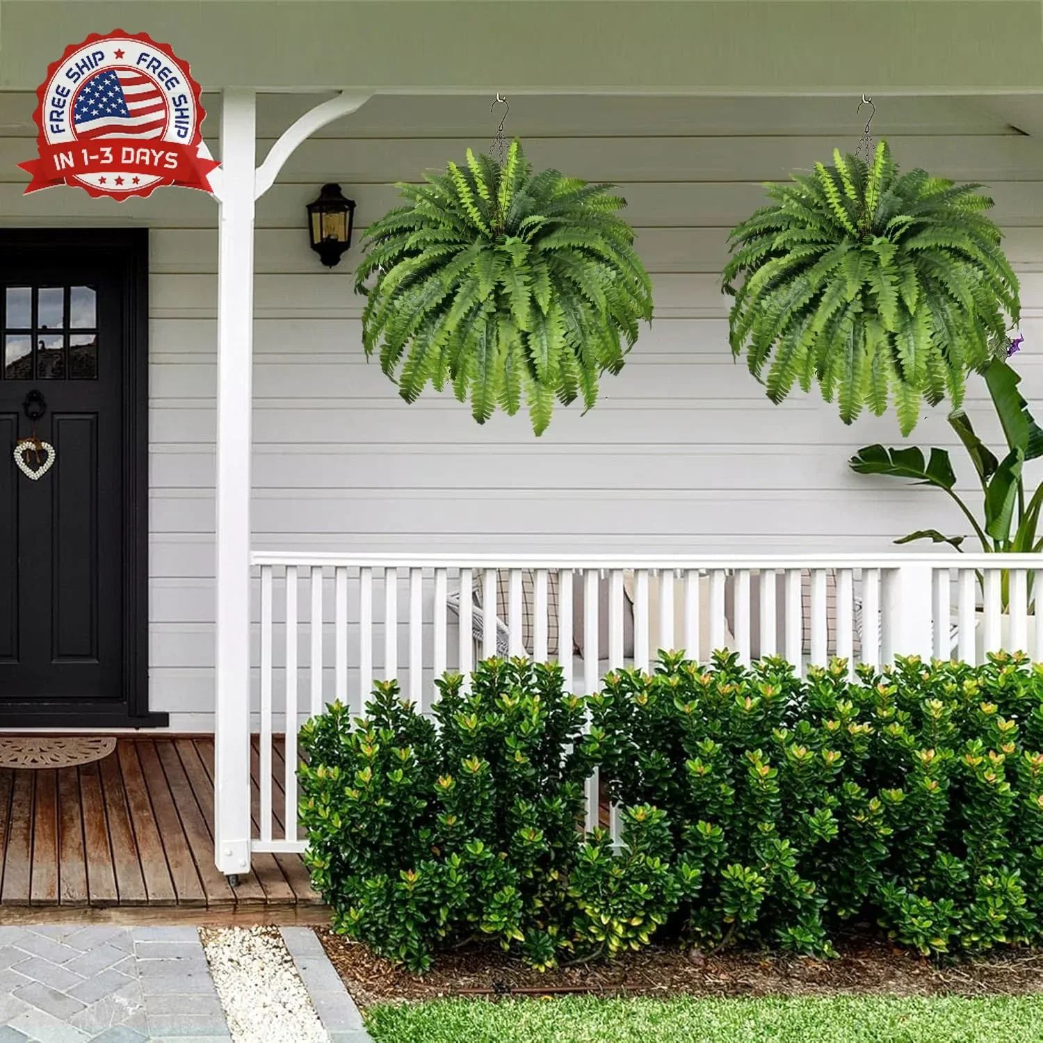 Artificial Ferns for Outdoors & Indoors, 51″ Fake Ferns Artificial Plants Large