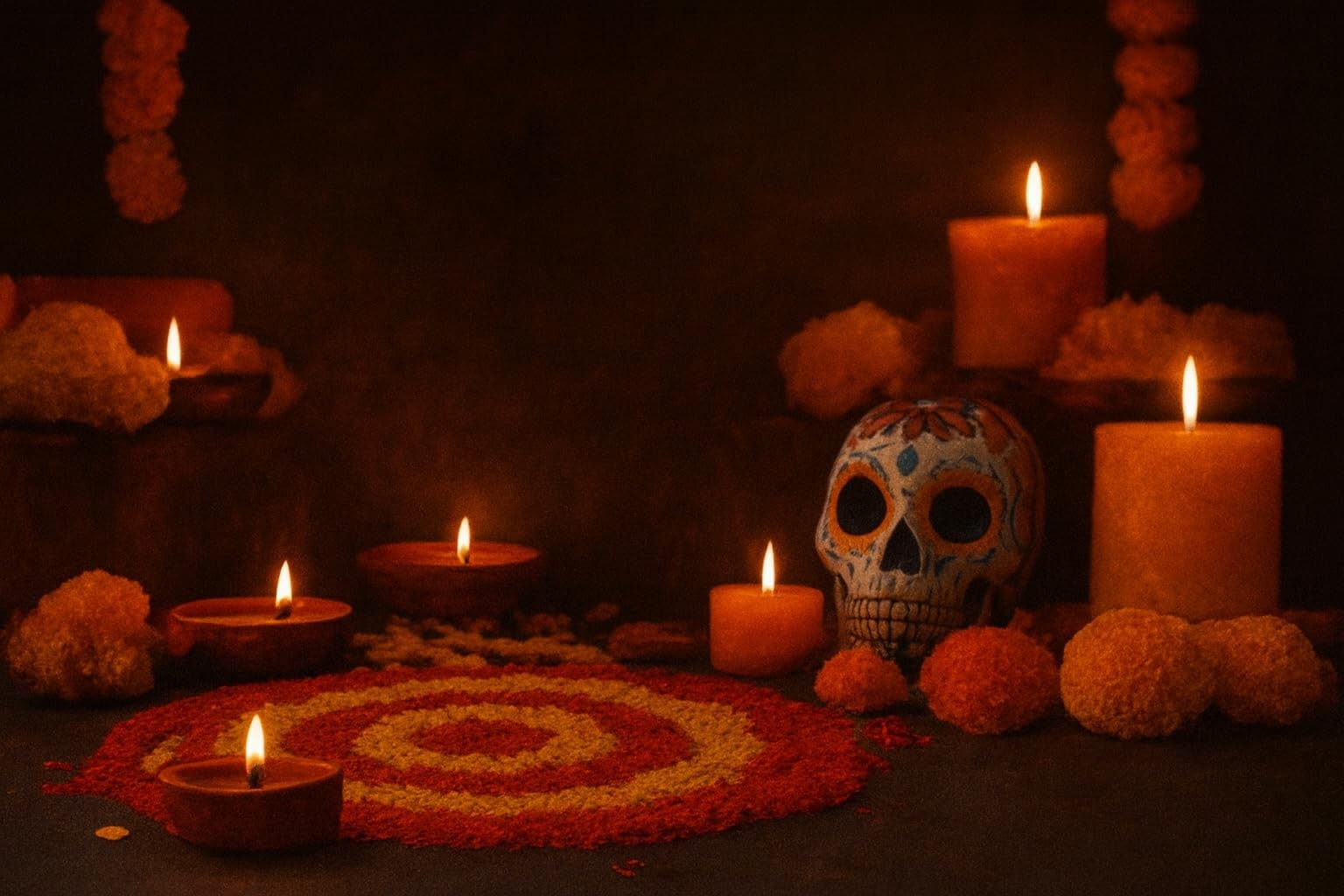 150 pc Artificial Marigold Flowers for Diwali Decorations, Day of The Dead, D…