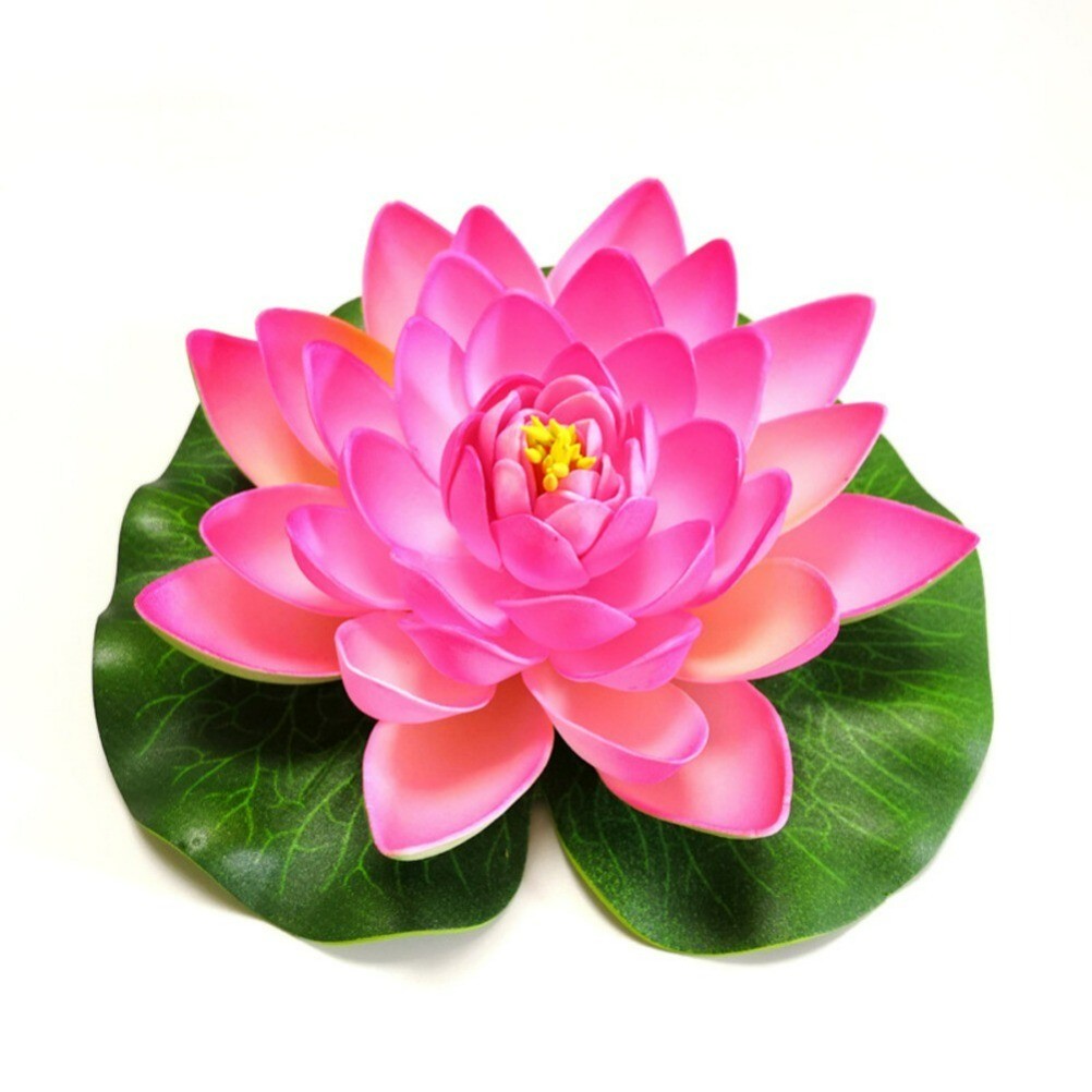 5PCS Artificial Lotus Water Lily Flowers Leaf Floating Pool Pond Plants Decor