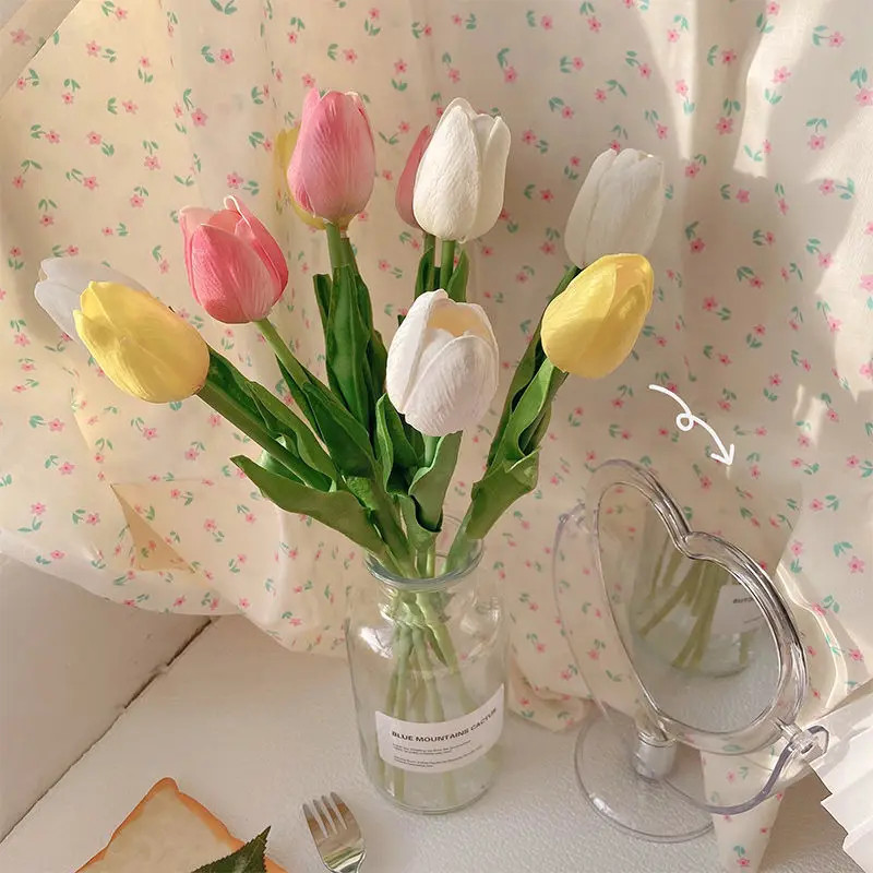 5/10Pcs PU Tulip Simulation Flower Artificial Flowers Fake Tulips Real Touch Flo