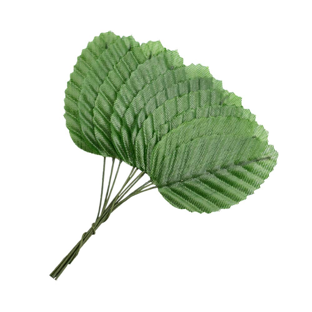 Artificial Silk Green Leaves, Fake Faux Wired Single Leaf for Crafts Scrapboo…