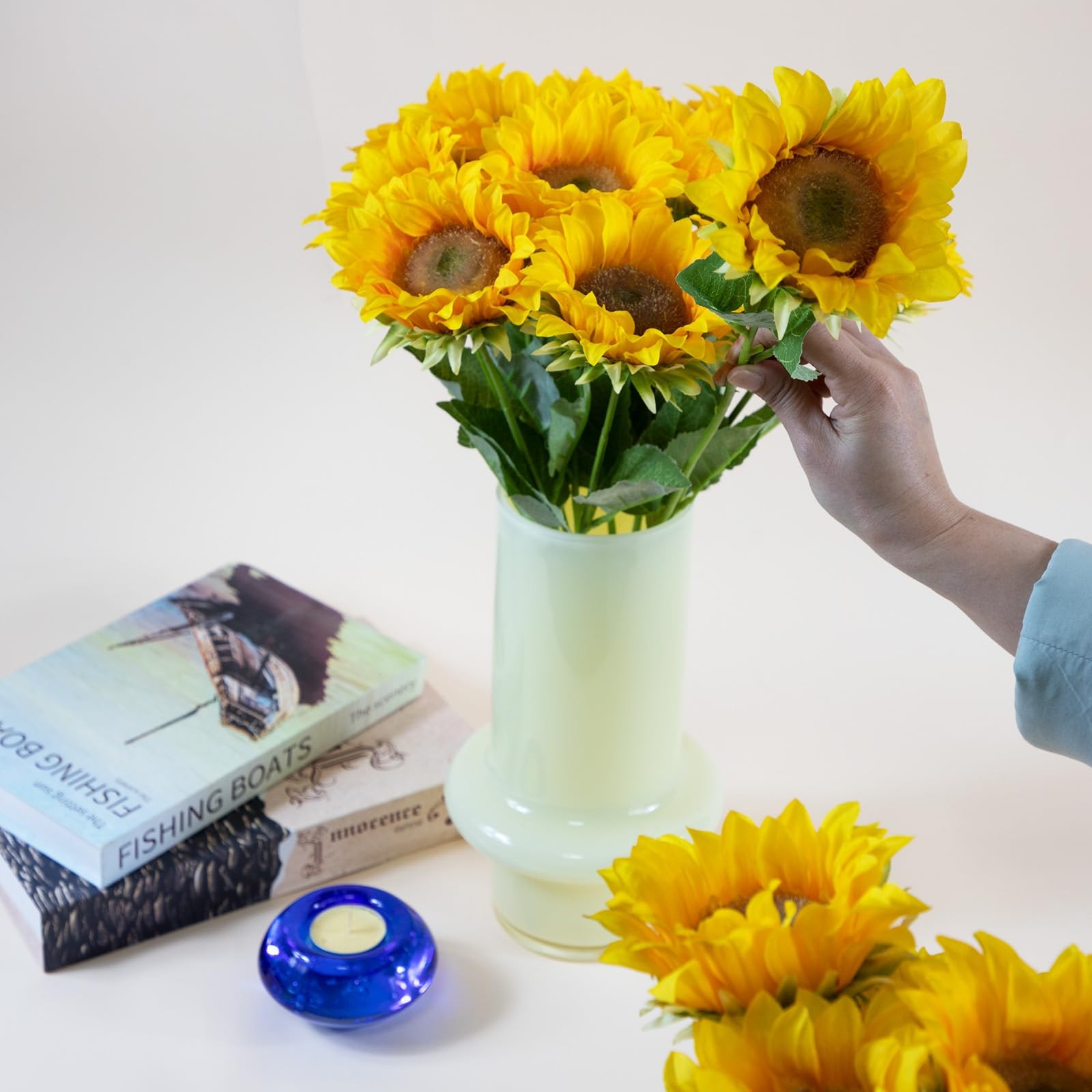 Sunflowers Artificial Flowers with Golden Yellow Long Stem Artificial Flower …