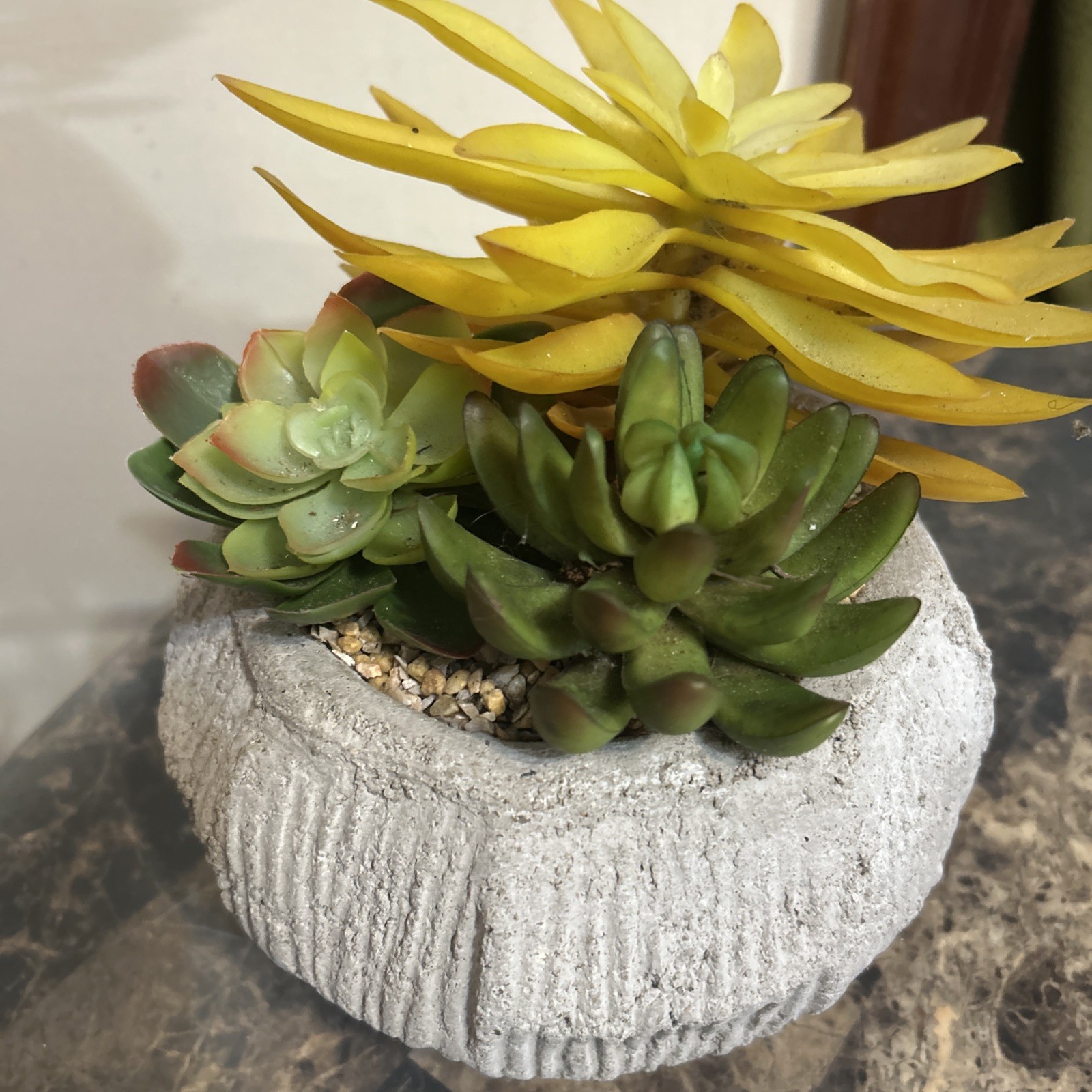 3 Pcs Faux Succulent Artificial Plant Plastic in Heavy Pot 8″H x 7″W 5A