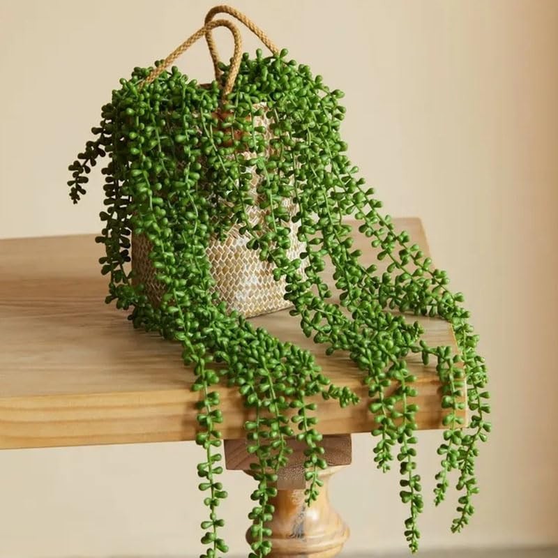 2PCS 29 Inch Length Home Decoration Simulation Green Plants Ceiling Plastic V…