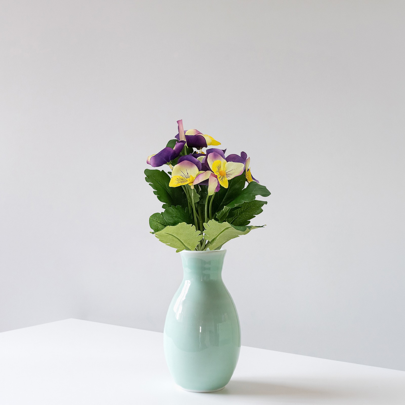 Allstate 8″ Lavender and Yellow Pansy Artificial Silk Floral Bouquet