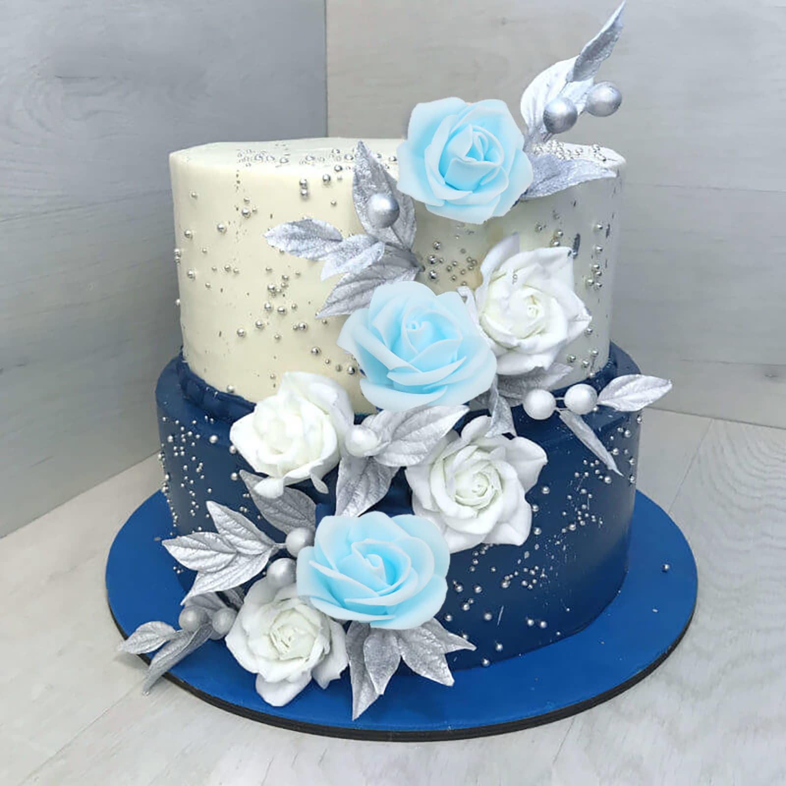 200Pcs 1.97in Light Blue Artificial Rose Flower Heads, DIY, Wedding, Centerpiece