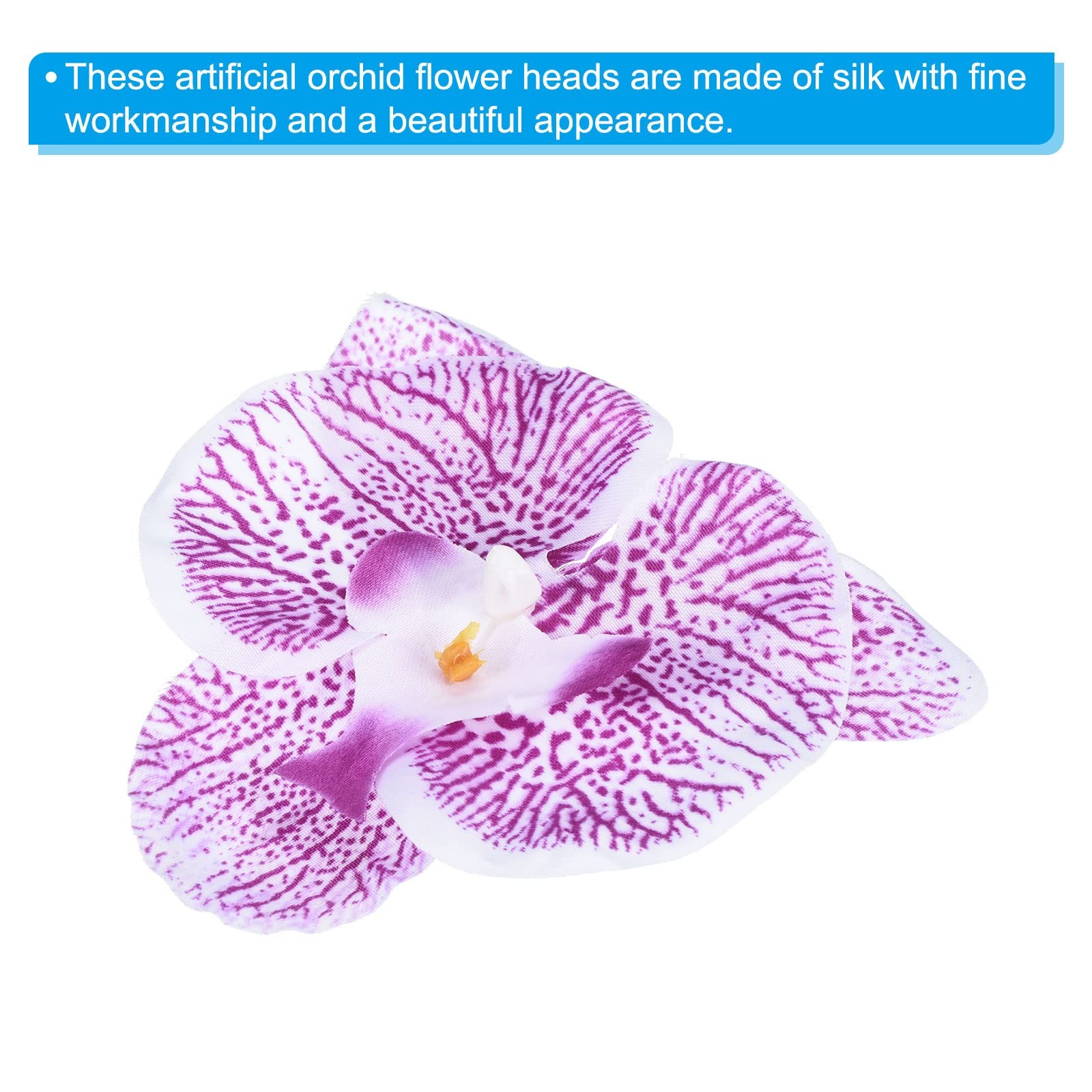 3.9″ Artificial Orchid Flower Heads, 20 Pack Silk Phalaenopsis Fake Butterfly…