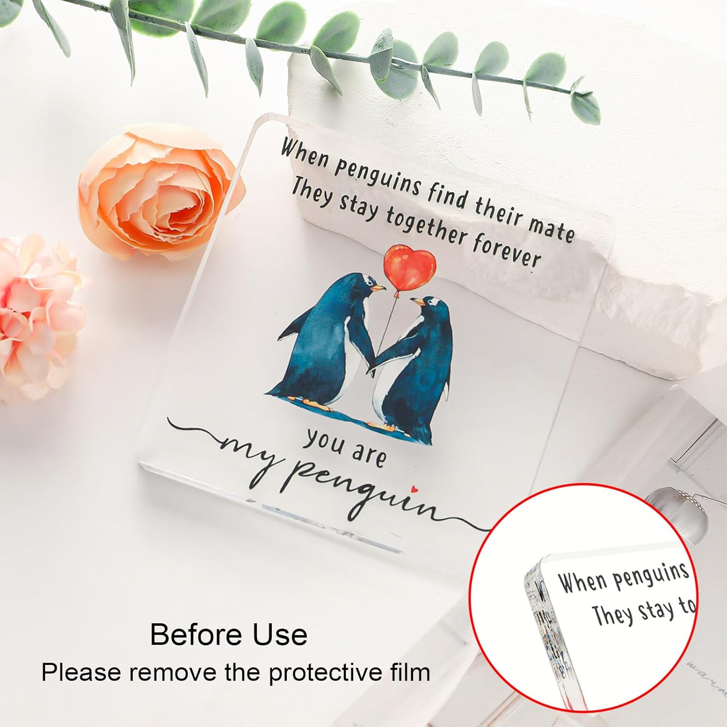 Valentines Day Gift for Her Him – Wedding Anniversary Acrylic Plaque Keepsake –