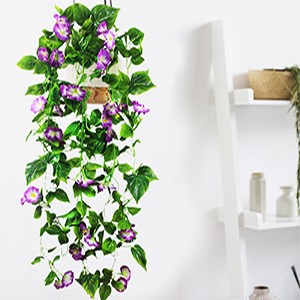 Artificial Vines 15Feet Silk Flower Garland for Outdoors Purple Morning Glory