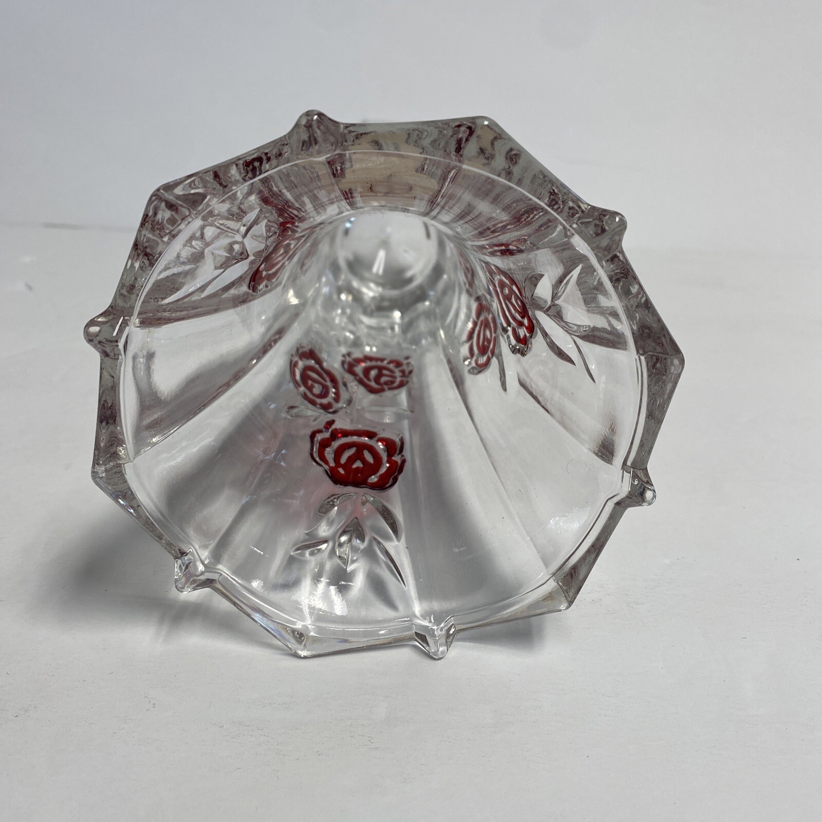 Anna Hutte Bleikristall Lead Crystal Clear /redVase 24% BPO 7.5” Made in Germany
