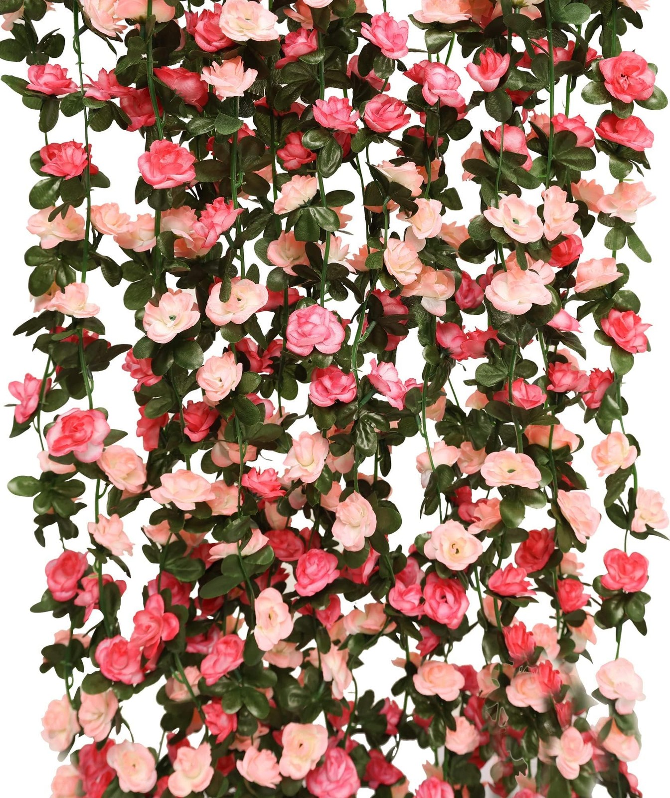 8pcs 65.6Ft Flower Garland,Fake Rose Vine Artificial Flowers Hanging Rose Ivy…