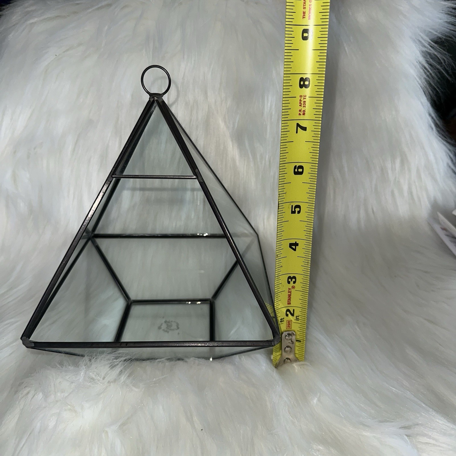 Pyramid Glass Geometric Terrarium Box Hanging/Tabletop Planter Succulents 8in