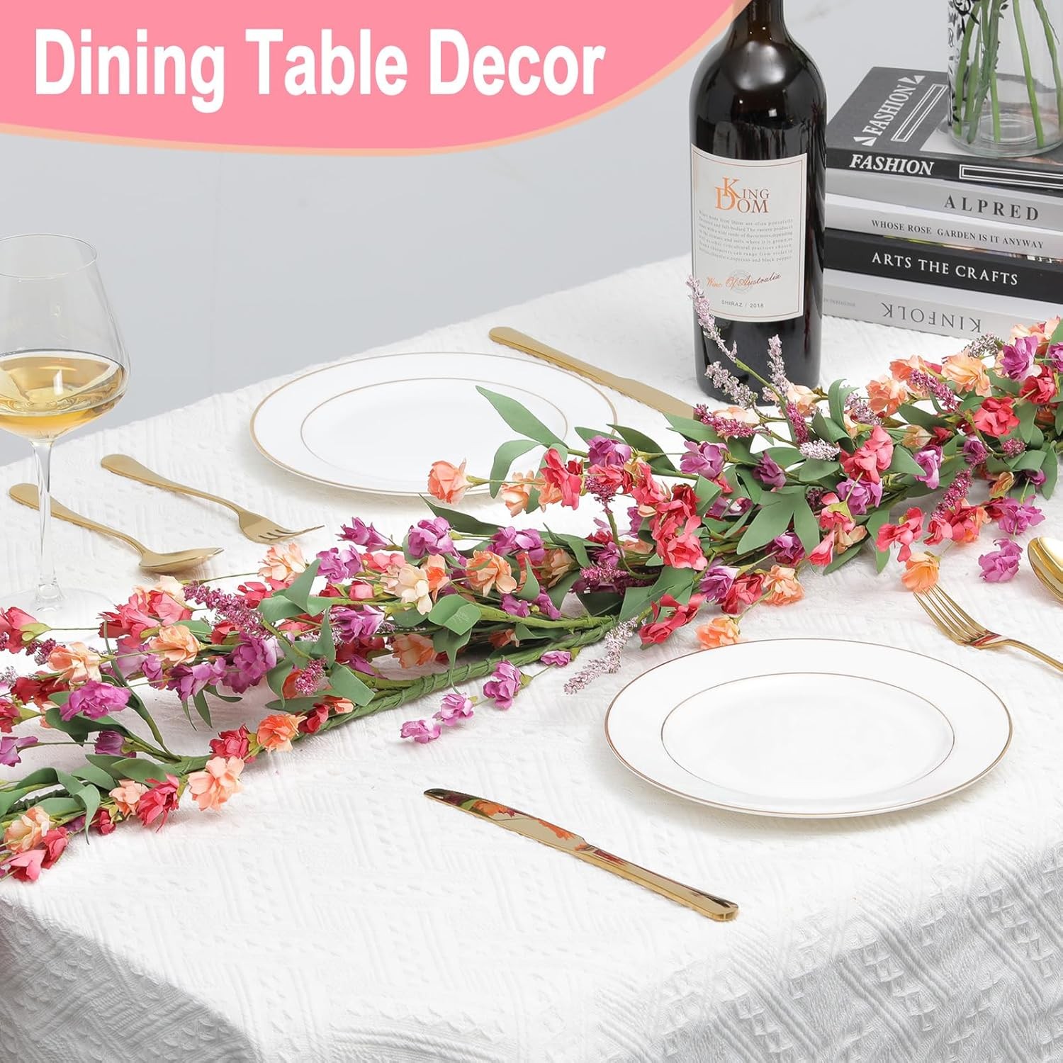 Flower Garland 6Ft Spring/Summer Garland Floral Garlands Mantle All Year Round
