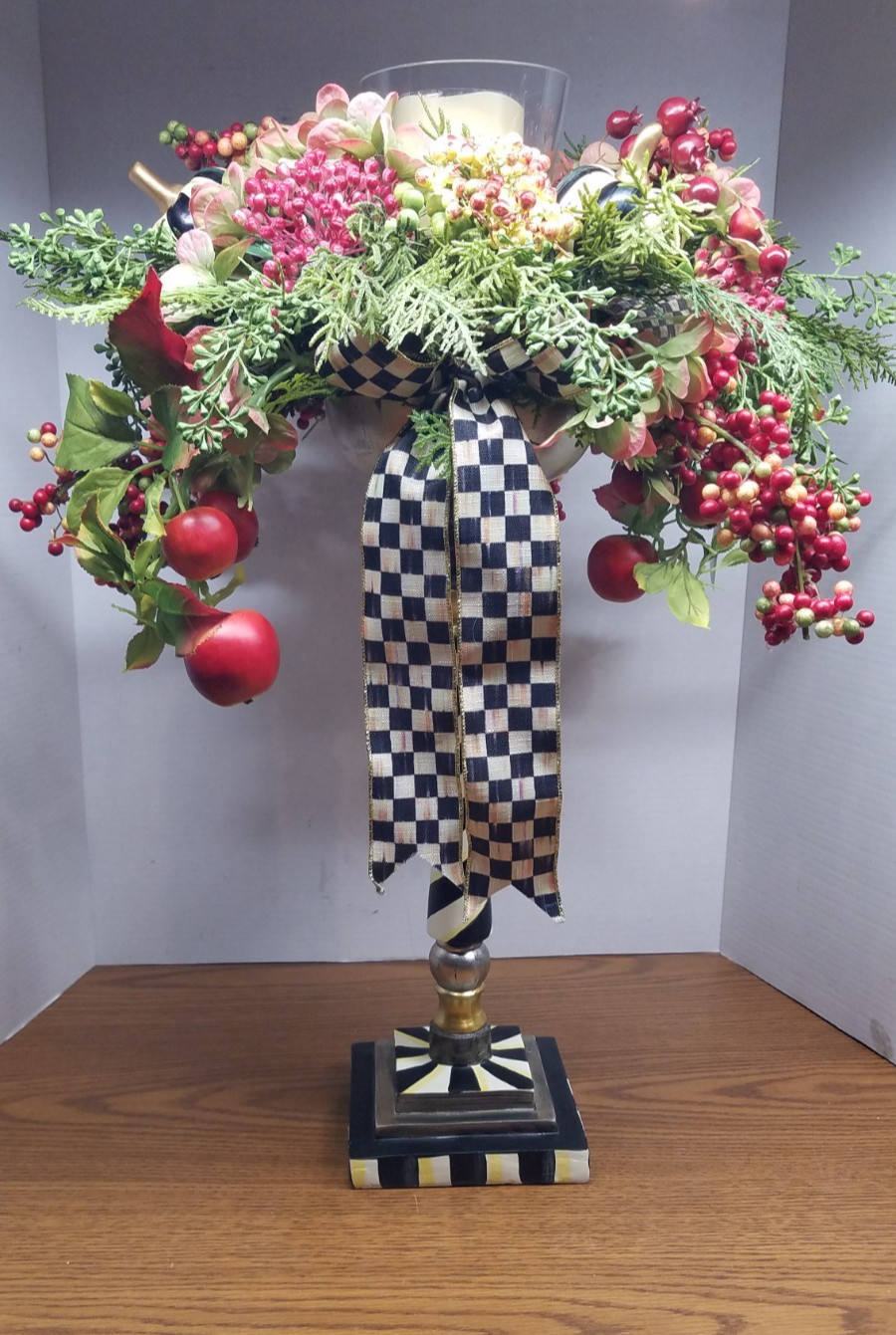 MacKenzie Childs 26″ Autumn Sunset Grand Candle Stand RARE