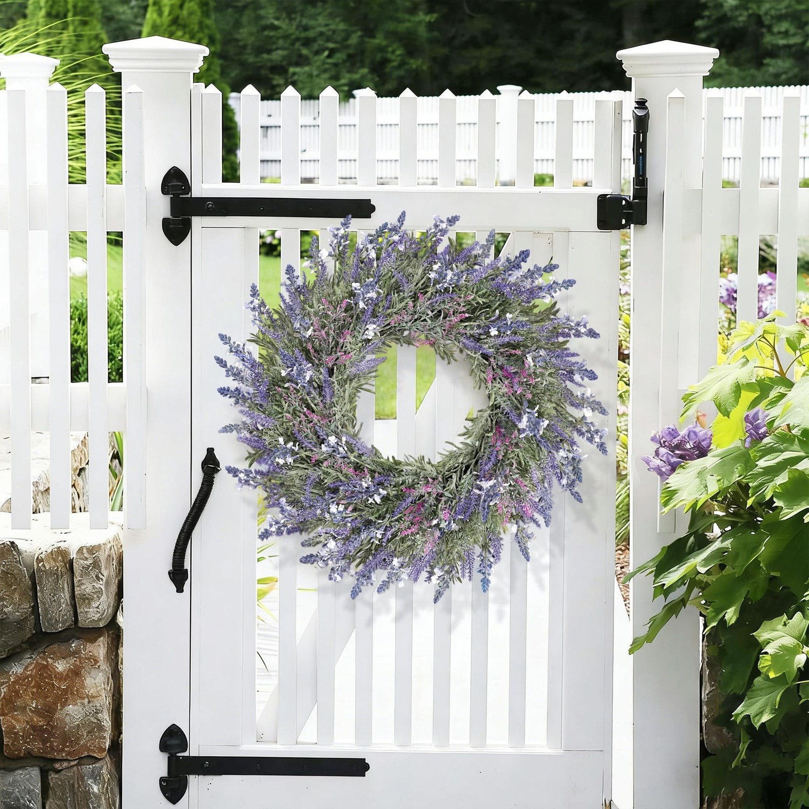 Large Summer Wreaths for Front Door Lavender Wreath for Front Door Spring Eas…