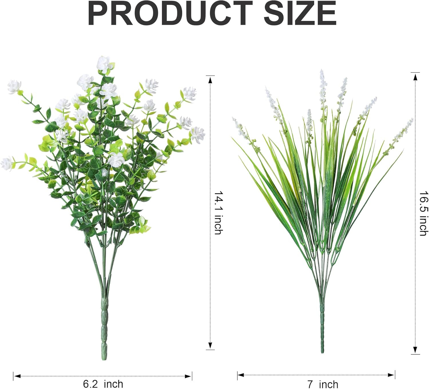 20 Bundles Artificial Fake Outdoor Plants Flowers for Spring Decoration, UV Resi