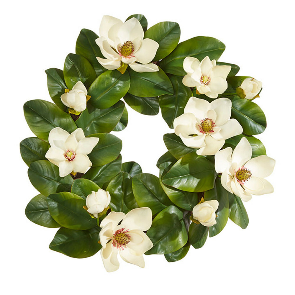 Spring Wreath 23″ Artificial Flower Wreath Silk Floral for Front Door Home Decor