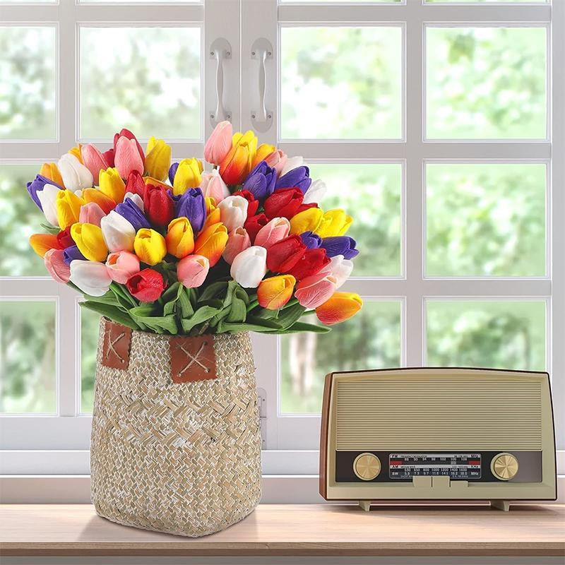 5/10PCS Real Touch Artificial Tulips 33cm Fake Flowers Wedding Home Decors