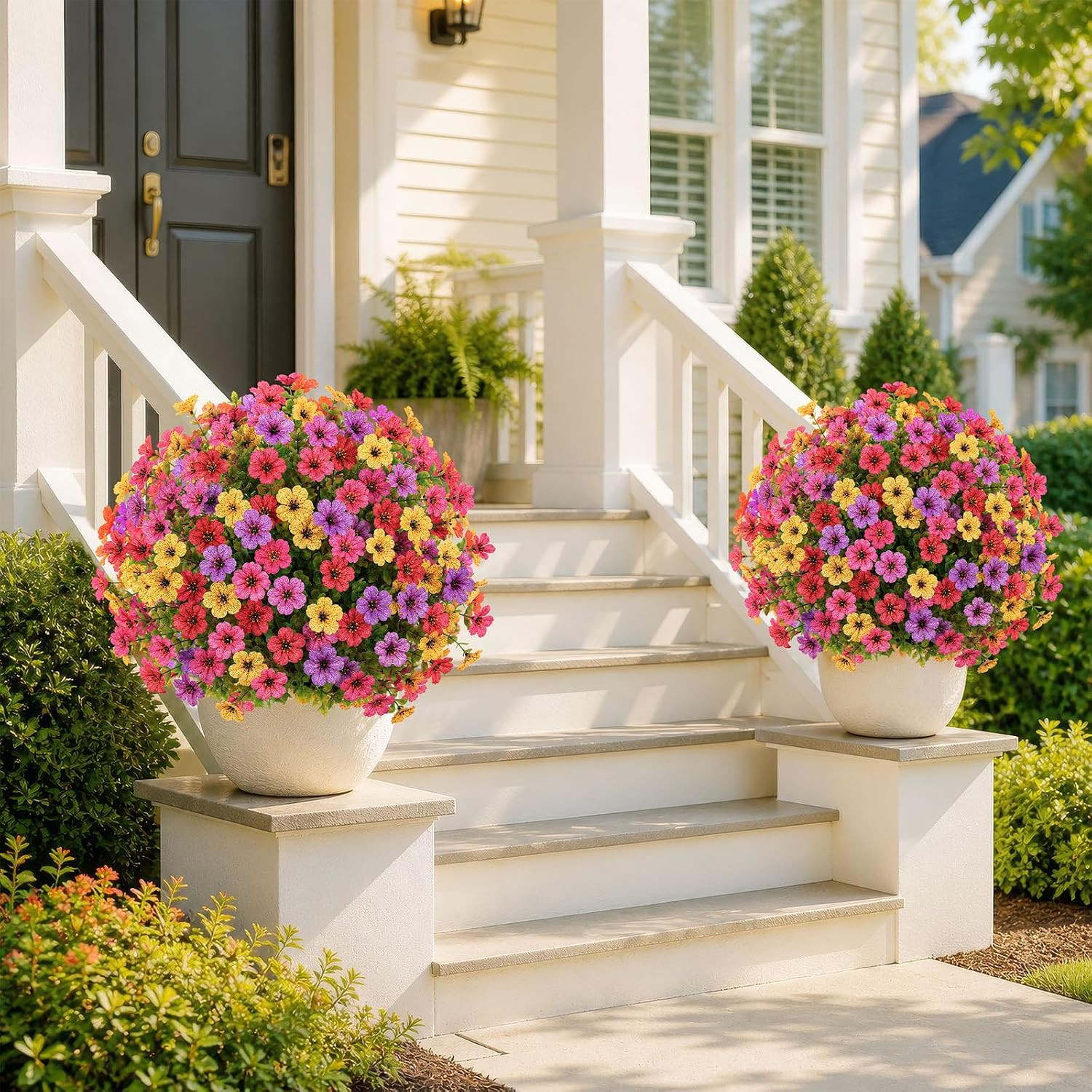 22″ UV Resistant Artificial Topiary Ball Flowers for Indoor/Outdoor Decor – 2 Pc