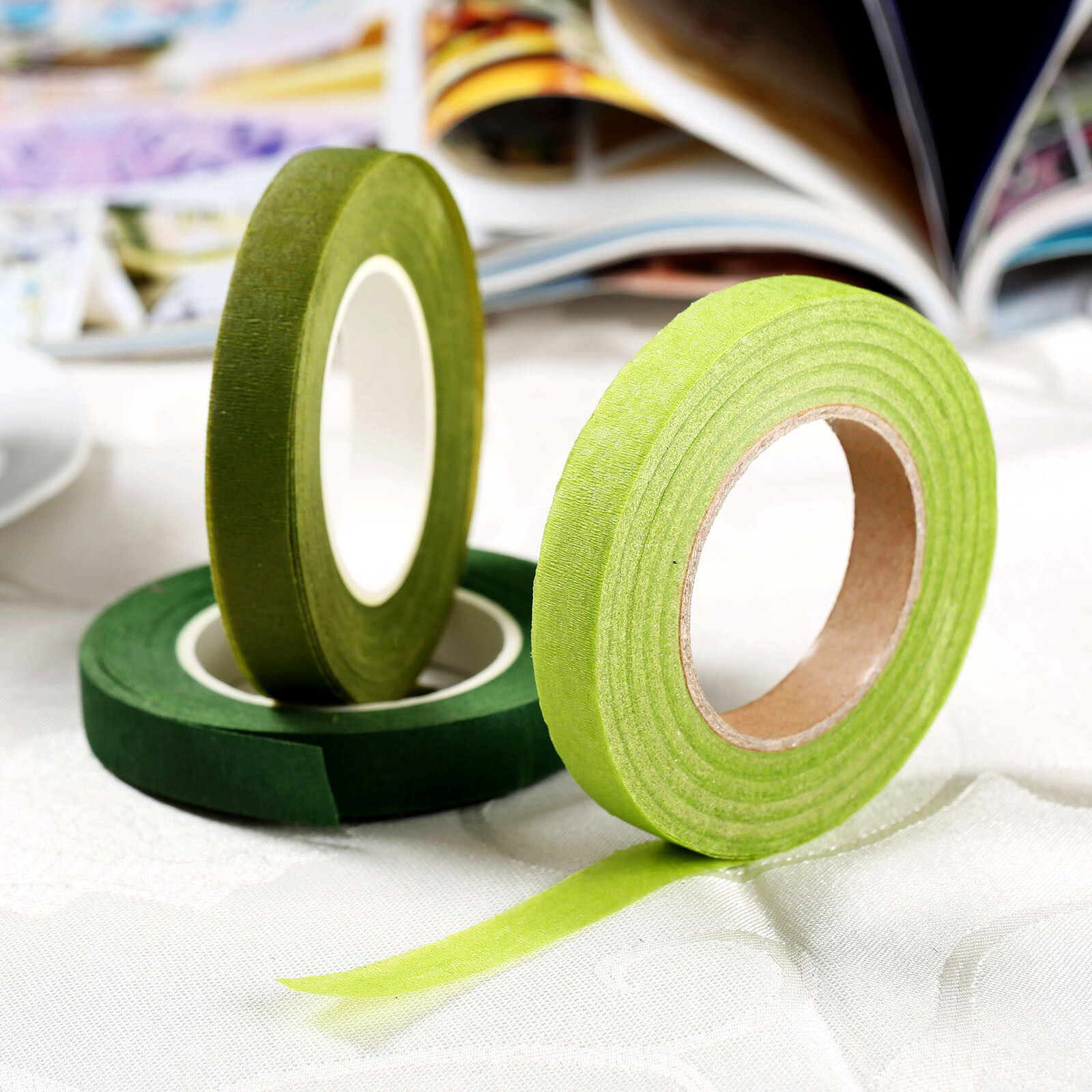 Green Florist Floral Stem Tape Corsages Buttonhole Flower Stamen Wrinkle Paper