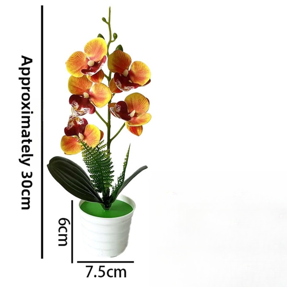 30cm Artificial Orchid Plant with White Purple Dot Orange Blue Rose Red Colors