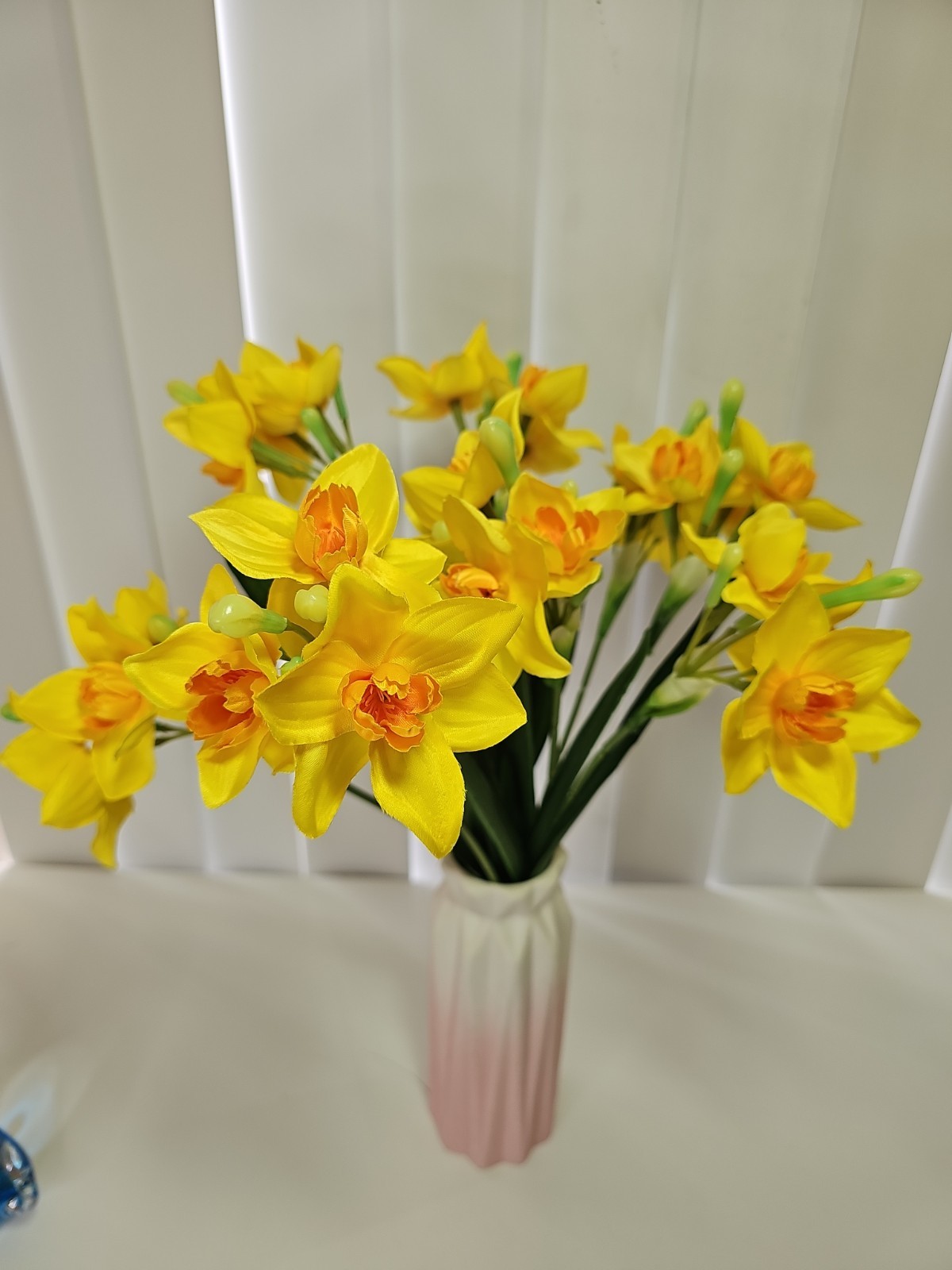 Artificial Daffodil Flowers 8 Stems Yellow Narcissus Faux Floral Decor No Vase