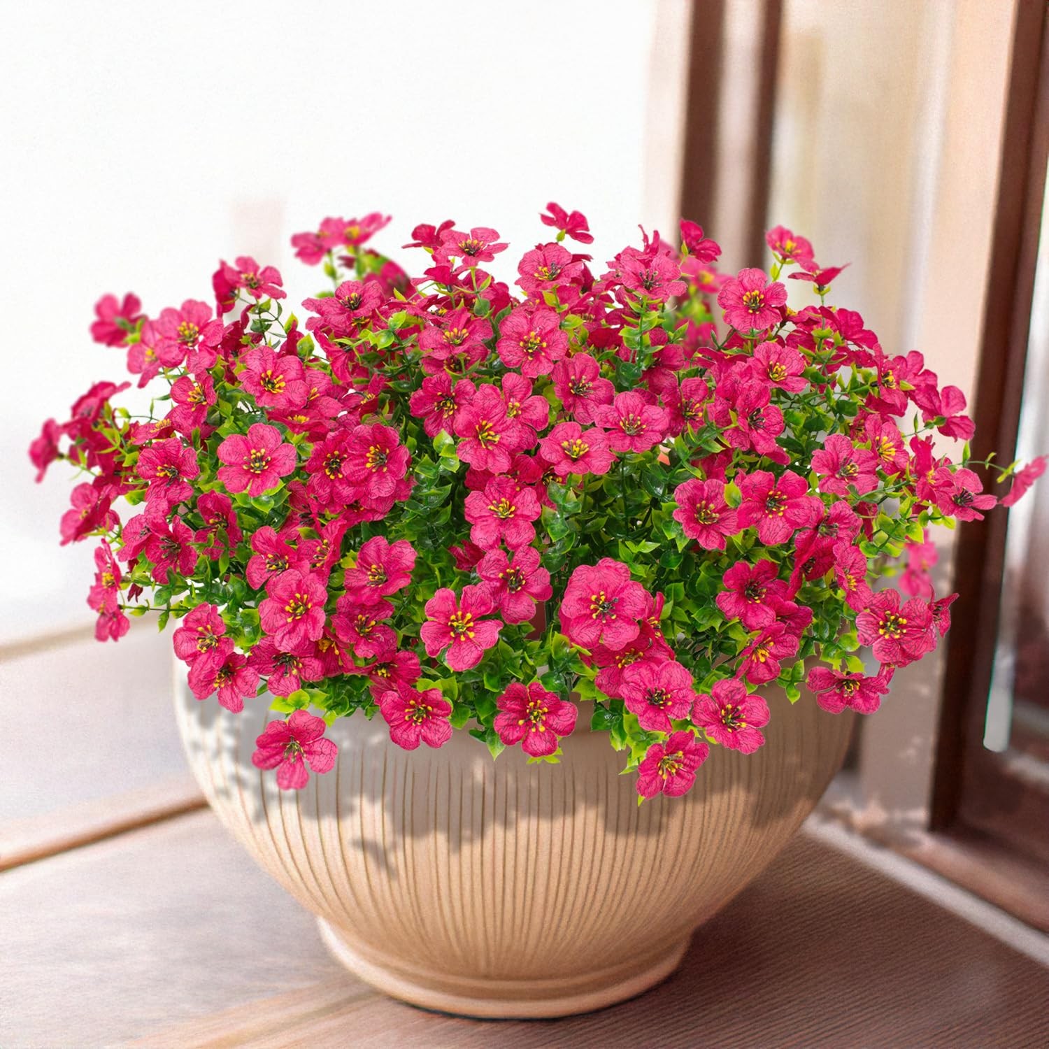16 Bundles Artificial Flowers Outdoor Spring Summer Decoration Fake Silk Colo…