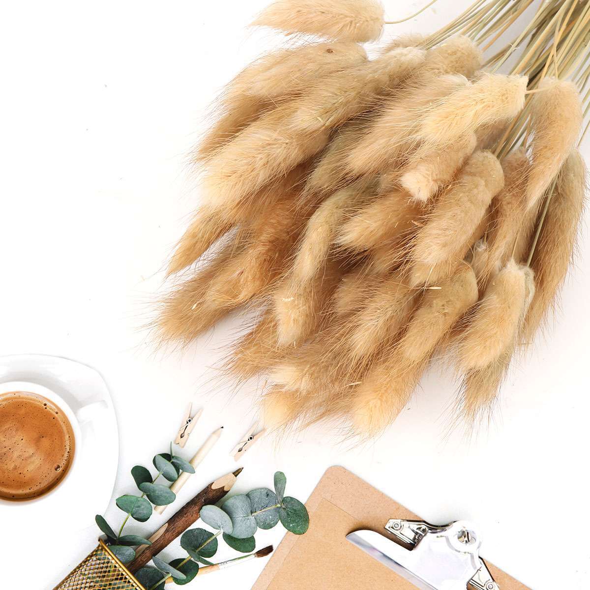 100PC Natural Dried Pampas Grass Boho Home Decor Bouquet Phragmites Dried Flower
