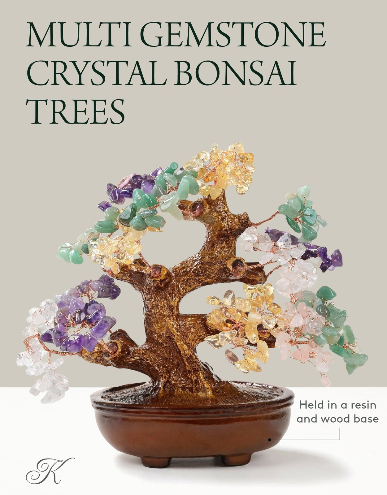 Natural Tree of Life (360 Gemstone Count) Chakra Crystal Tree – Bonsai Feng S…