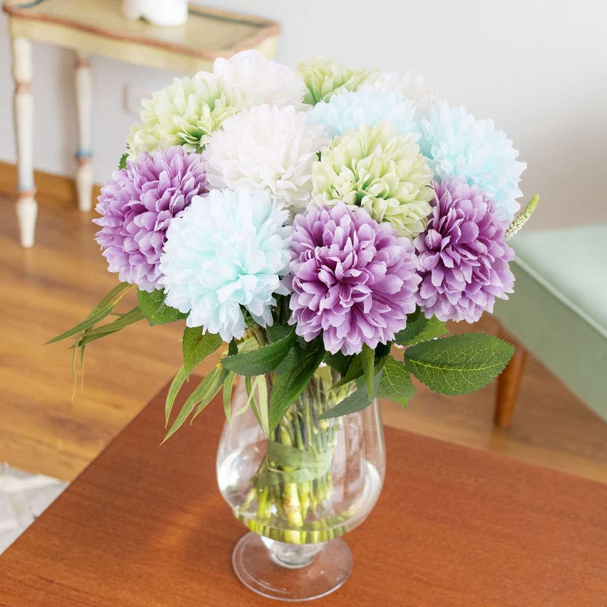 Lot Artificial Flowers Chrysanthemum Bouquet Fake Plants Wedding Yard Home Decor